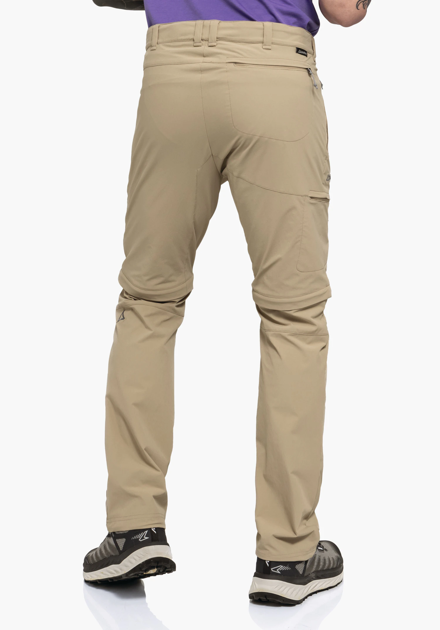Pants Koper1 Zip Off in beige in a back view against a neutral background, with the Schöffel logo clearly visible.