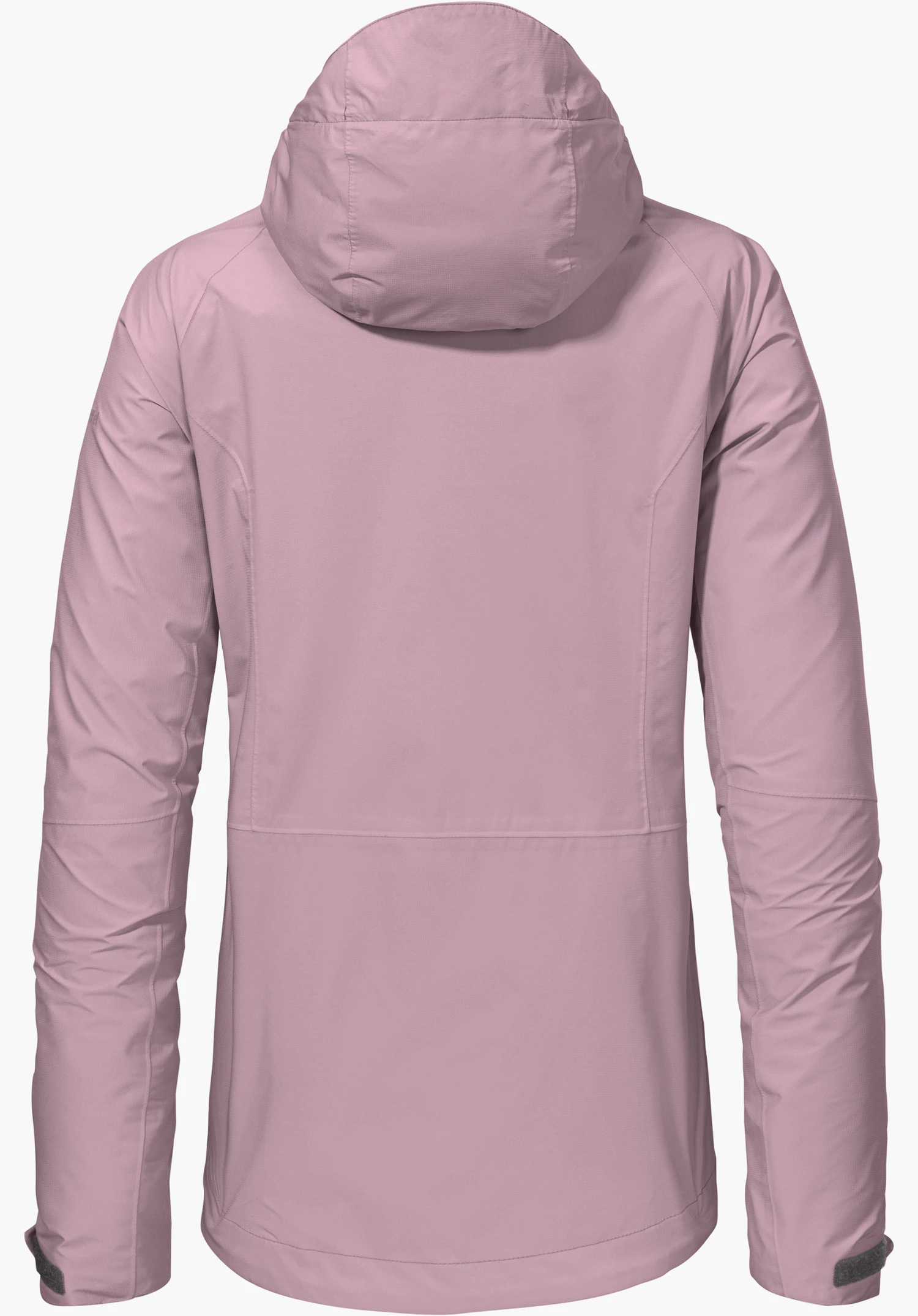 Jacket Easy XT L in roze, achteraanzicht met capuchon en naaddetails, vrijstaand tegen een witte achtergrond.
