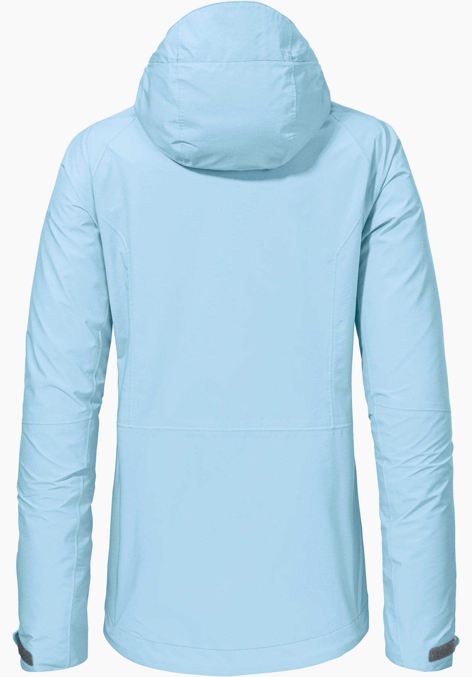 Jacket Easy XT L toont het blauwe achteraanzicht met capuchon, vrijstaand op een witte achtergrond.