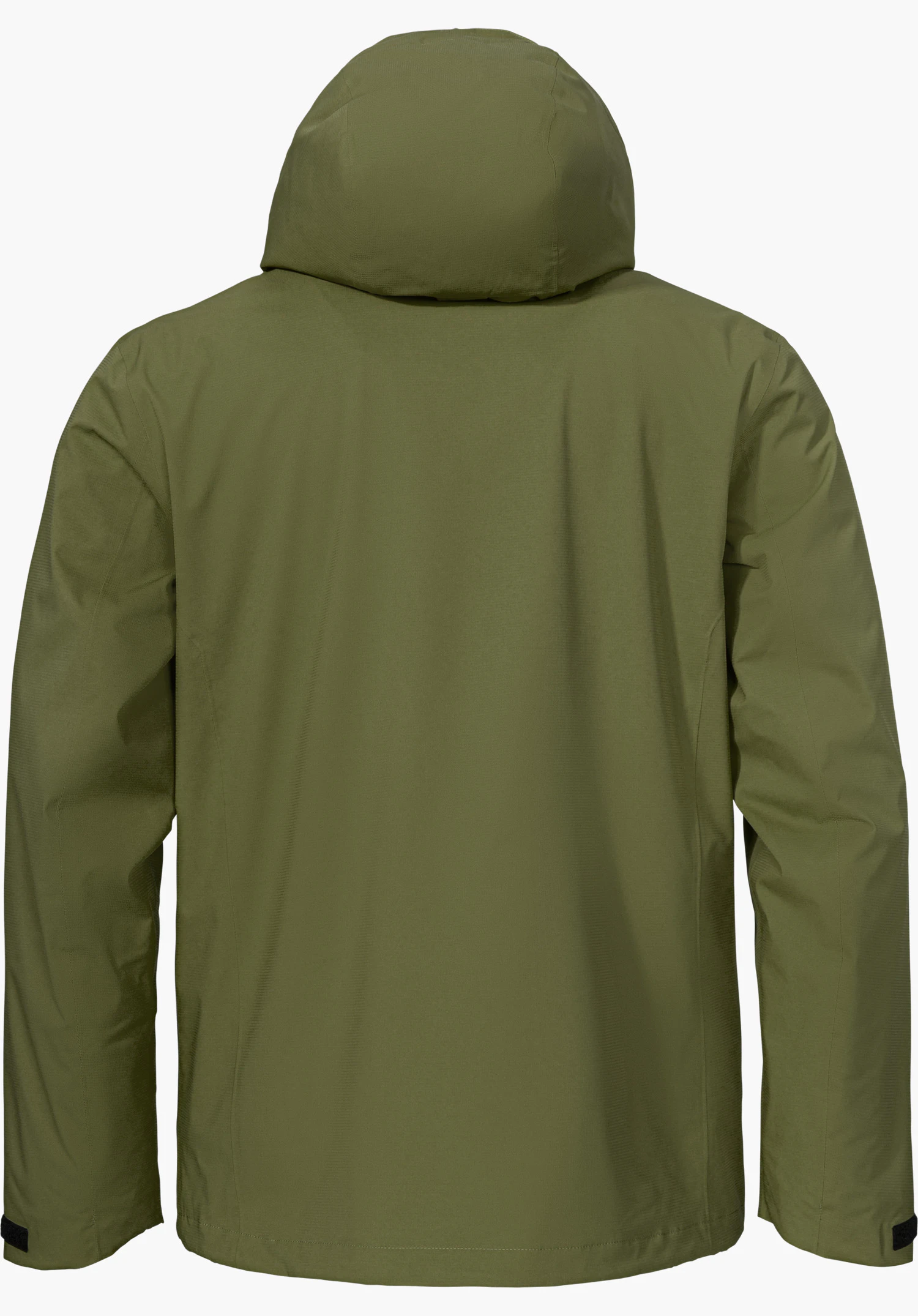 Jacket Gmund M in green, shown from the back with a hood and isolated on a white background.