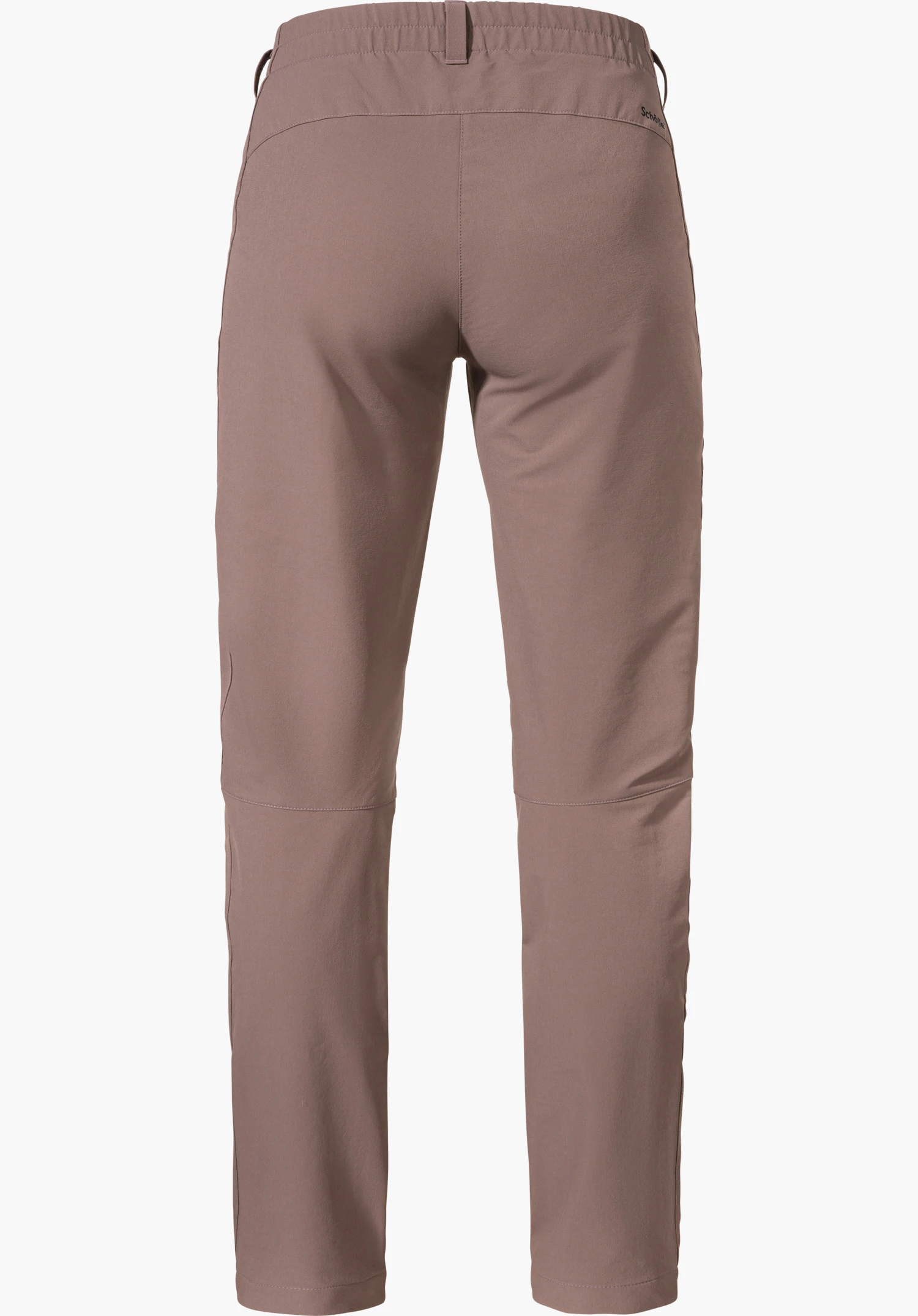 Pants Ascona Warm L Hosenrücken, lila, hängend, Beine leicht schmal geschnitten, elastischer Bund sichtbar; neutraler weißer Hintergrund. Text: "Schöffel".