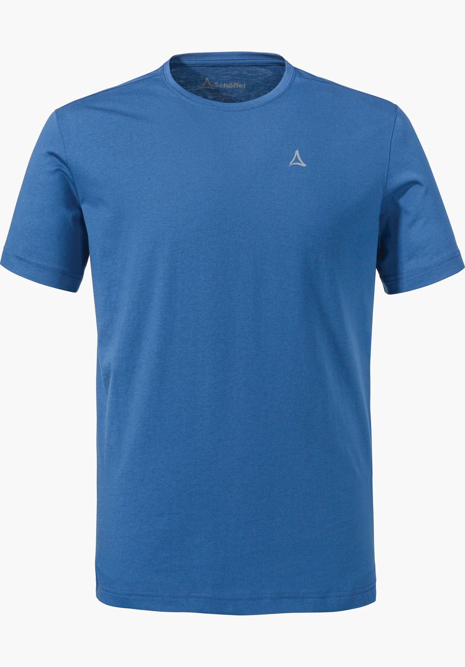 T Shirt Hohberg M in blue with a crew neck and Schöffel logo on the chest, isolated against a white background.
