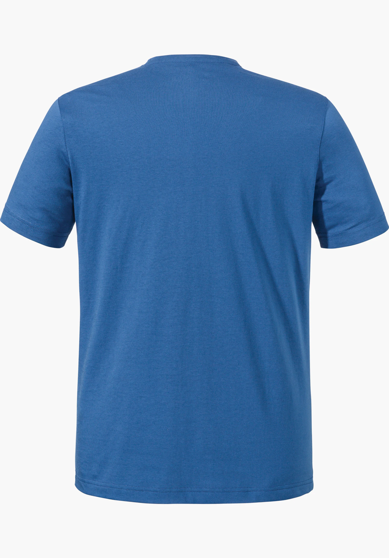 T Shirt Hohberg M in blue, back view, isolated on a white background.