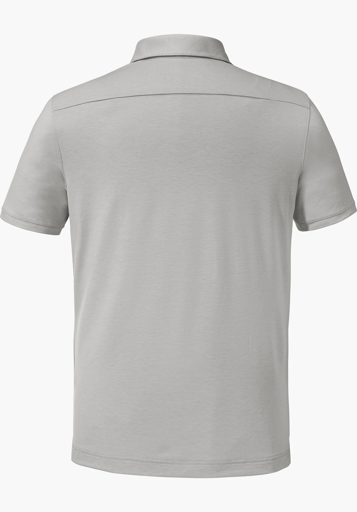 Polo Shirt Ramseck M in grey, shown from the back with a collar and short sleeves, isolated against a white background.