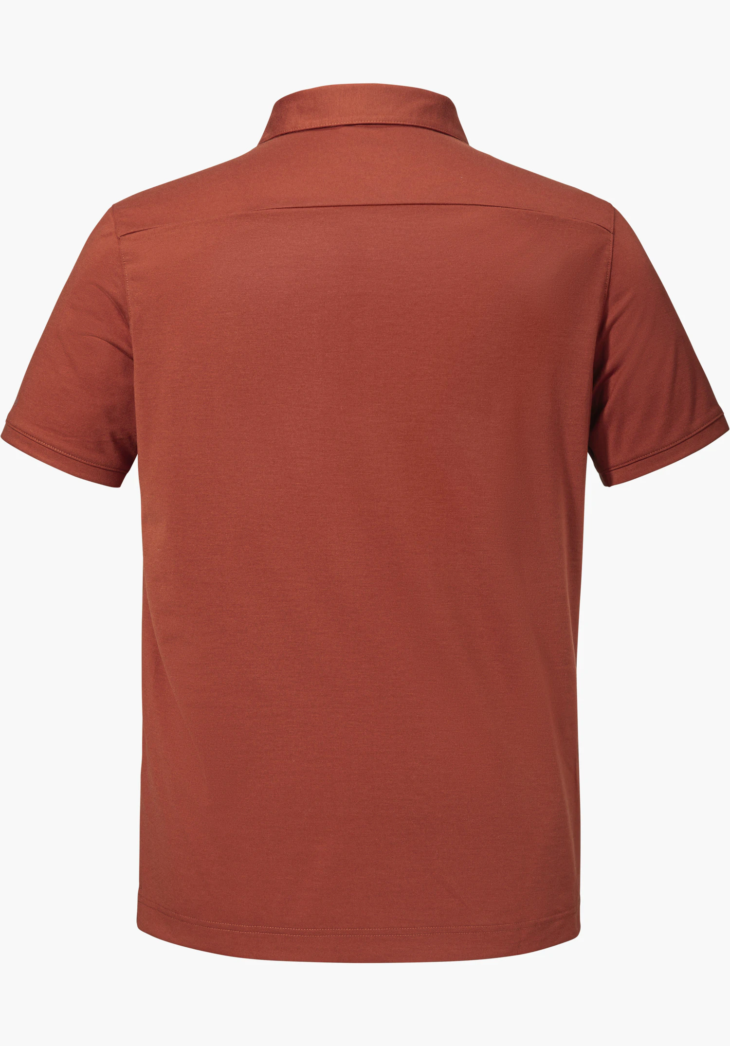 Polo Shirt Ramseck M en rouge montre le dos avec des manches courtes et un col, détouré sur fond blanc.