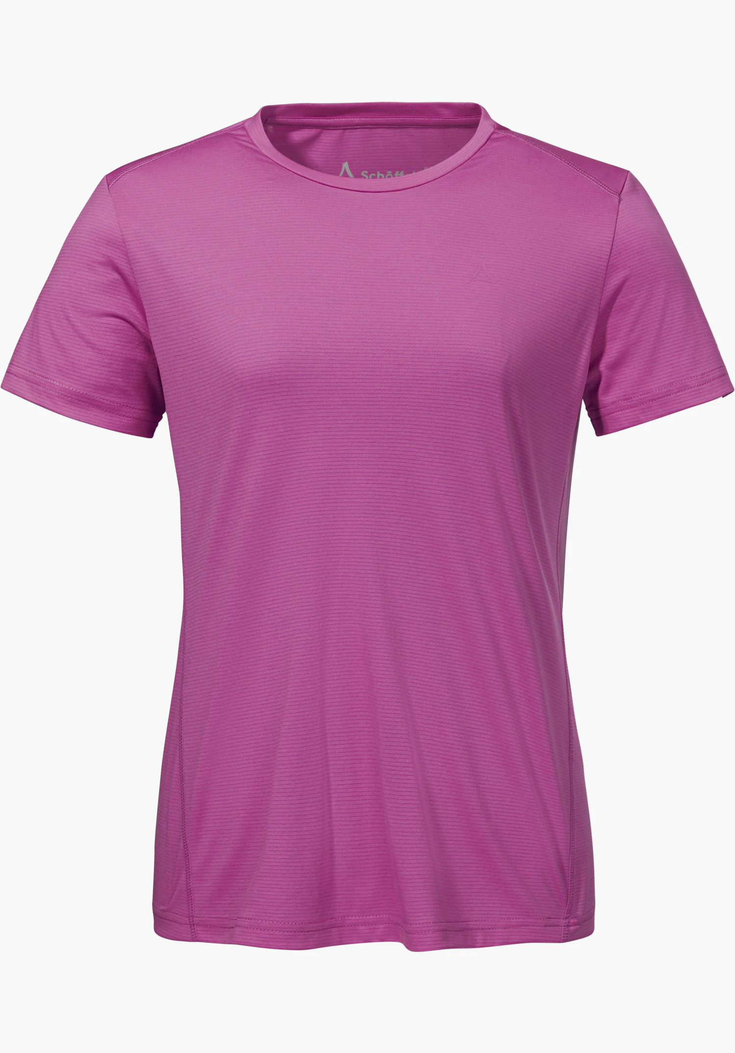 CIRC T Shirt Tauron L en rose avec des manches courtes, un col rond et un logo Schöffel discret sur la poitrine, détouré sur fond blanc.