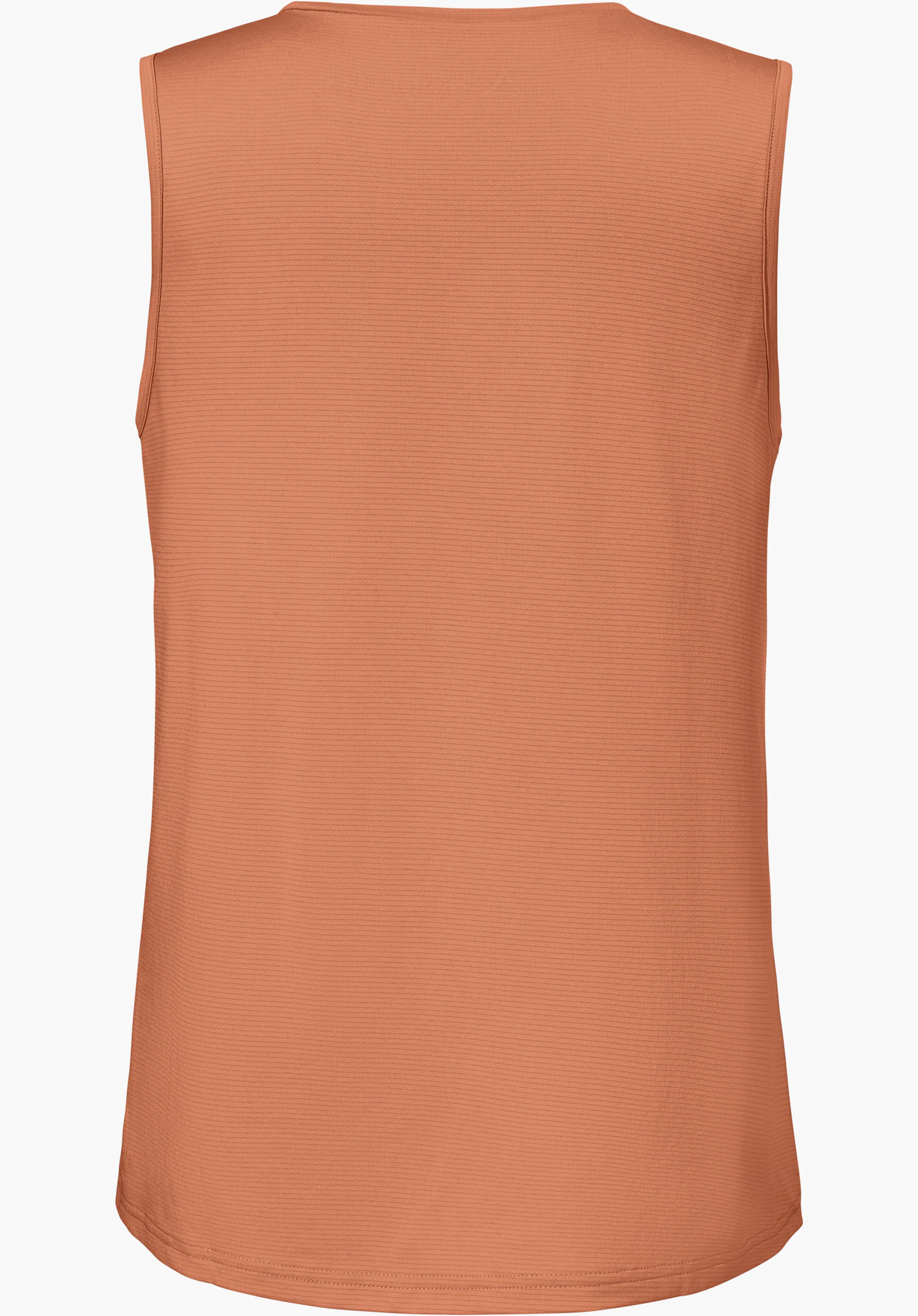 CIRC Top Tauron L in orange from the back, isolated on a white background.