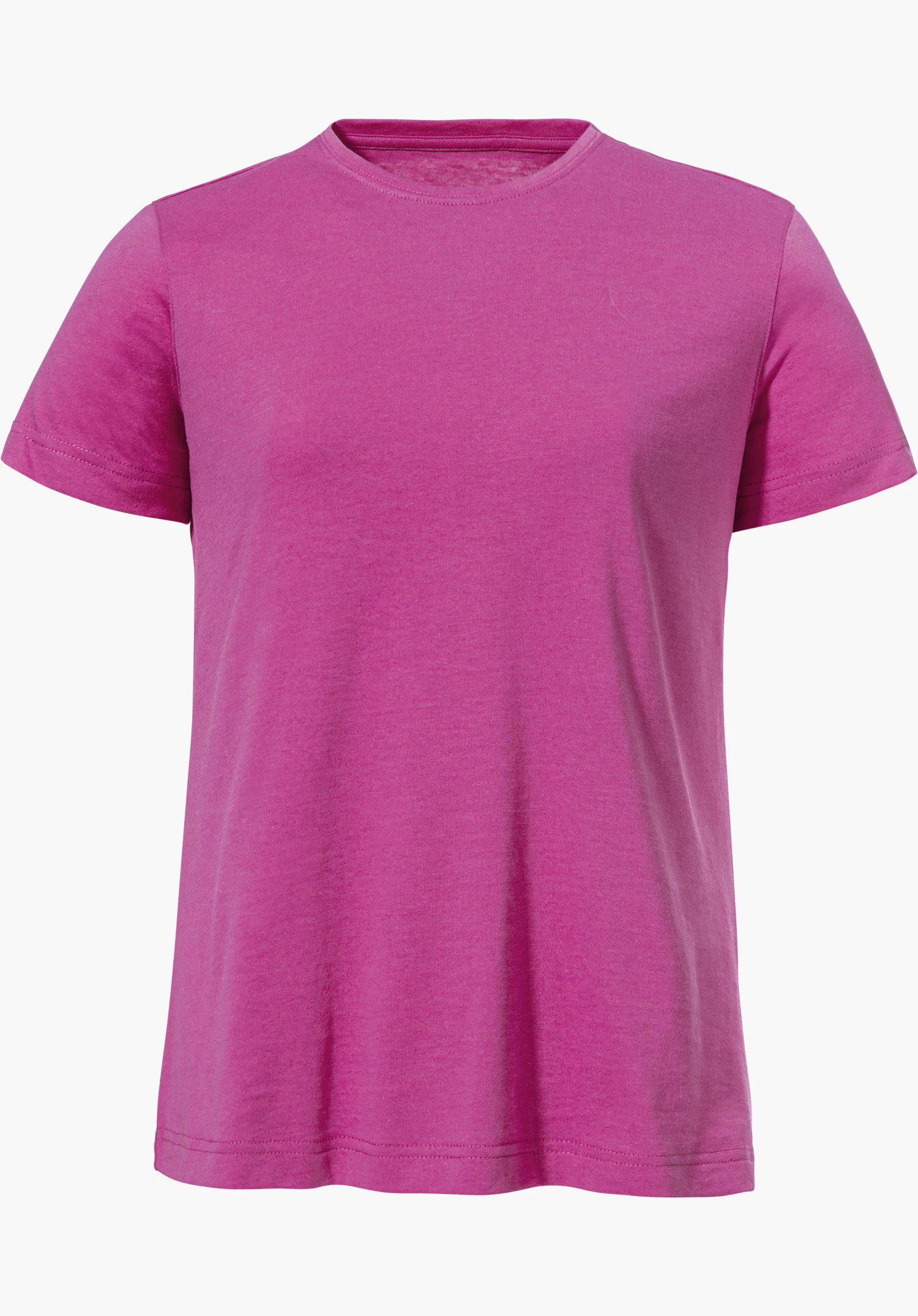 T Shirt Hohberg L is a pink short-sleeved shirt with a crew neck for sporty leisure activities, isolated against a white background.