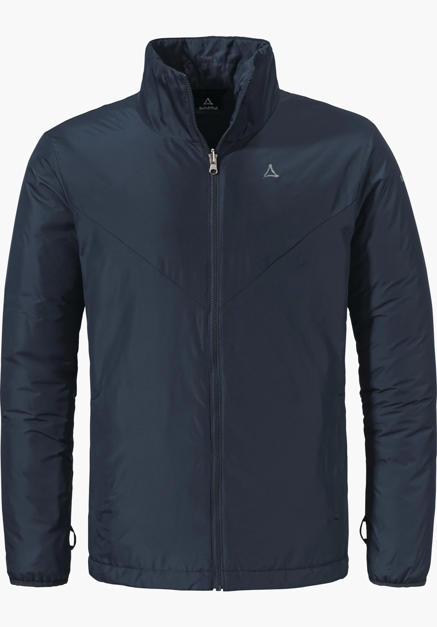 3in1 Jacket Style Tamina MNS dark blue jacket with closed zipper, Schöffel logo on the chest; inner collar text: "Schöffel". Isolated against a bright white background.