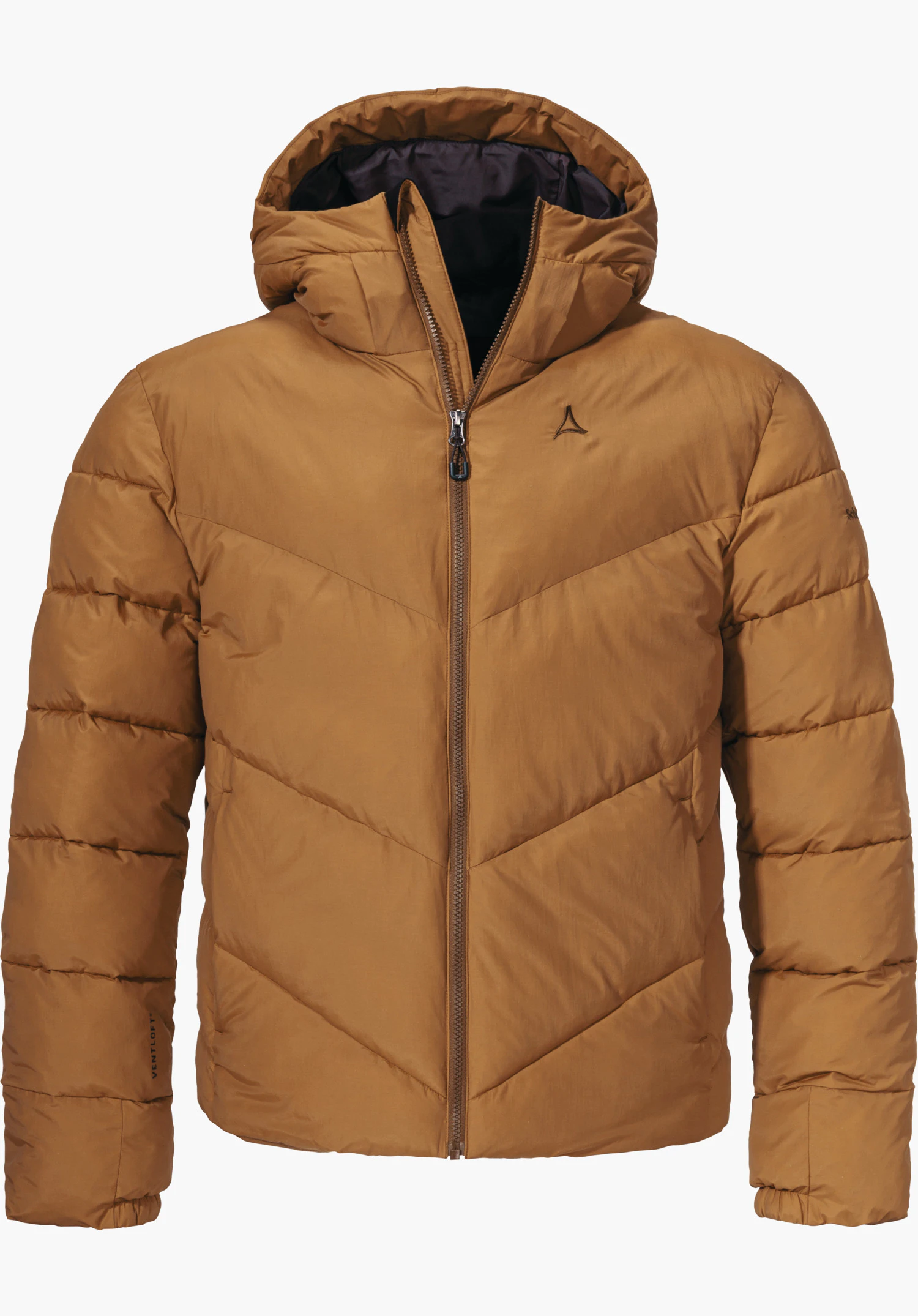3in1 Jacket Style Okere MNS Blauwe multifunctionele wandeljas met capuchon en verborgen ritssluiting, Schöffel-logo op de borst, opschrift “VENTURI” op de linker mouw; frontaal tegen witte achtergrond.