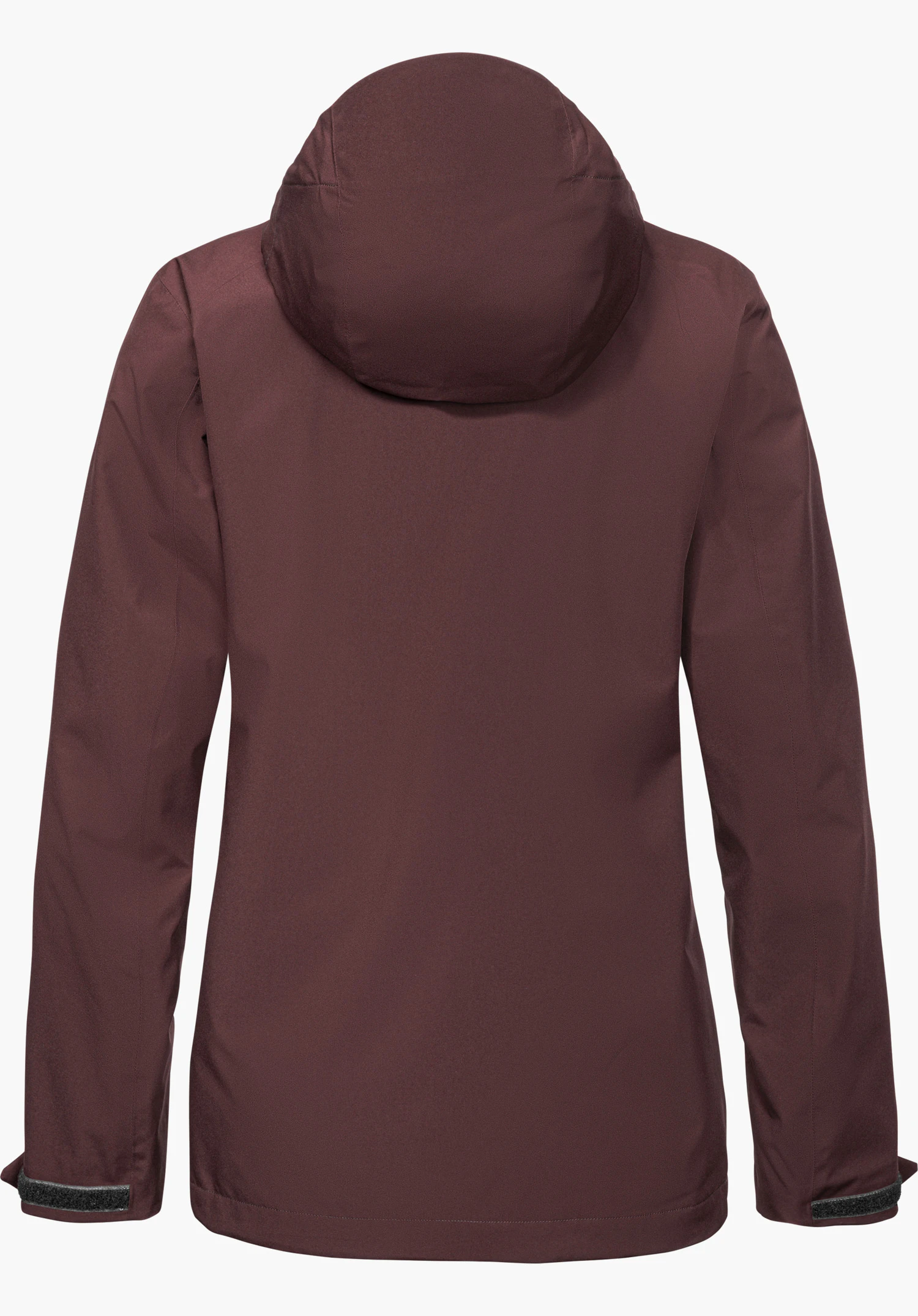 3in 1 Jacket Style Tamin a WMS in lila in Rückansicht mit Kapuze, freigestellt vor weißem Hin tergrund.