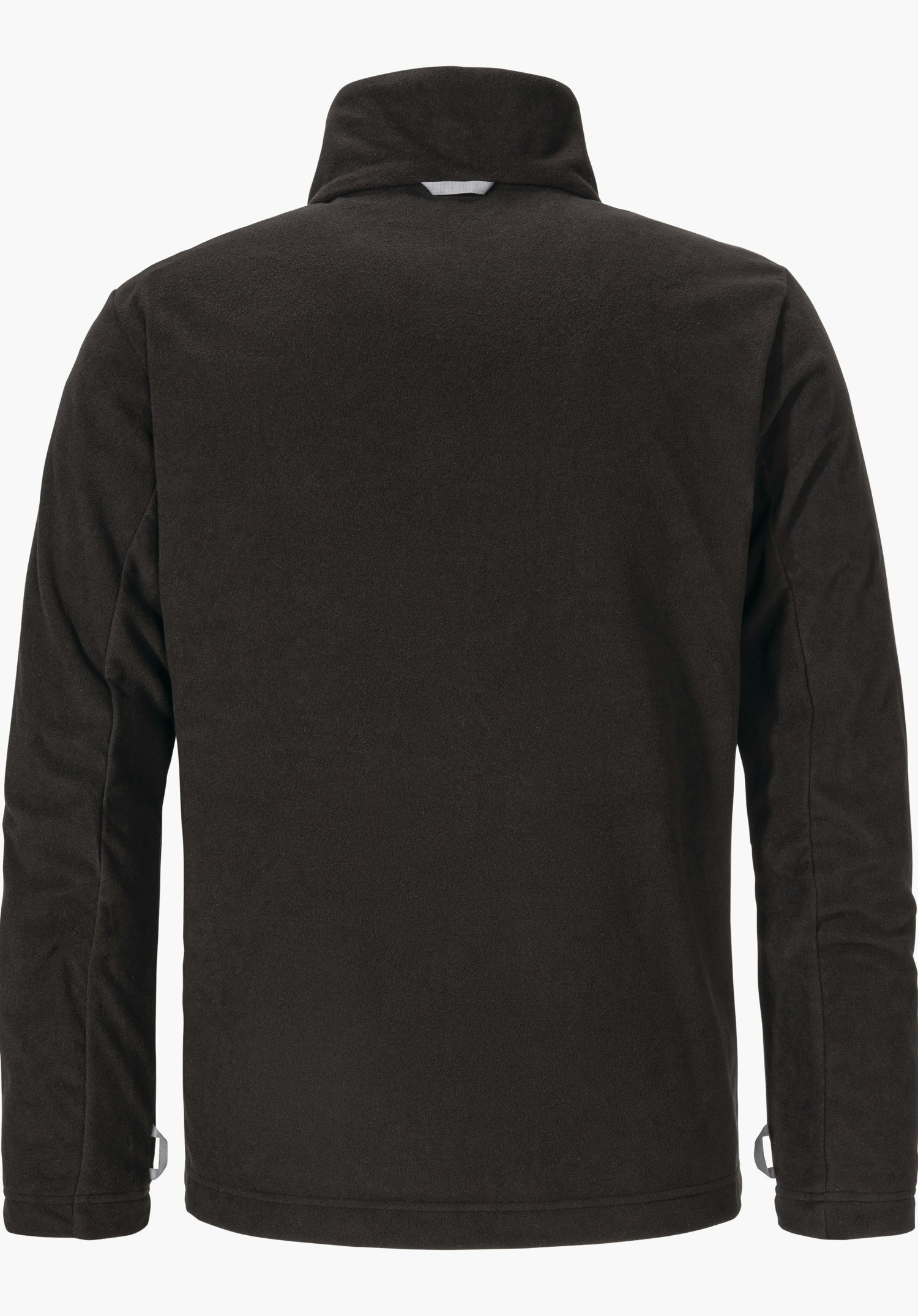 3in1 Jacket Style Okere MNS black jacket, back view: shows upright stand-up collar and long sleeves; laid flat against a white background, smooth and minimal surface.