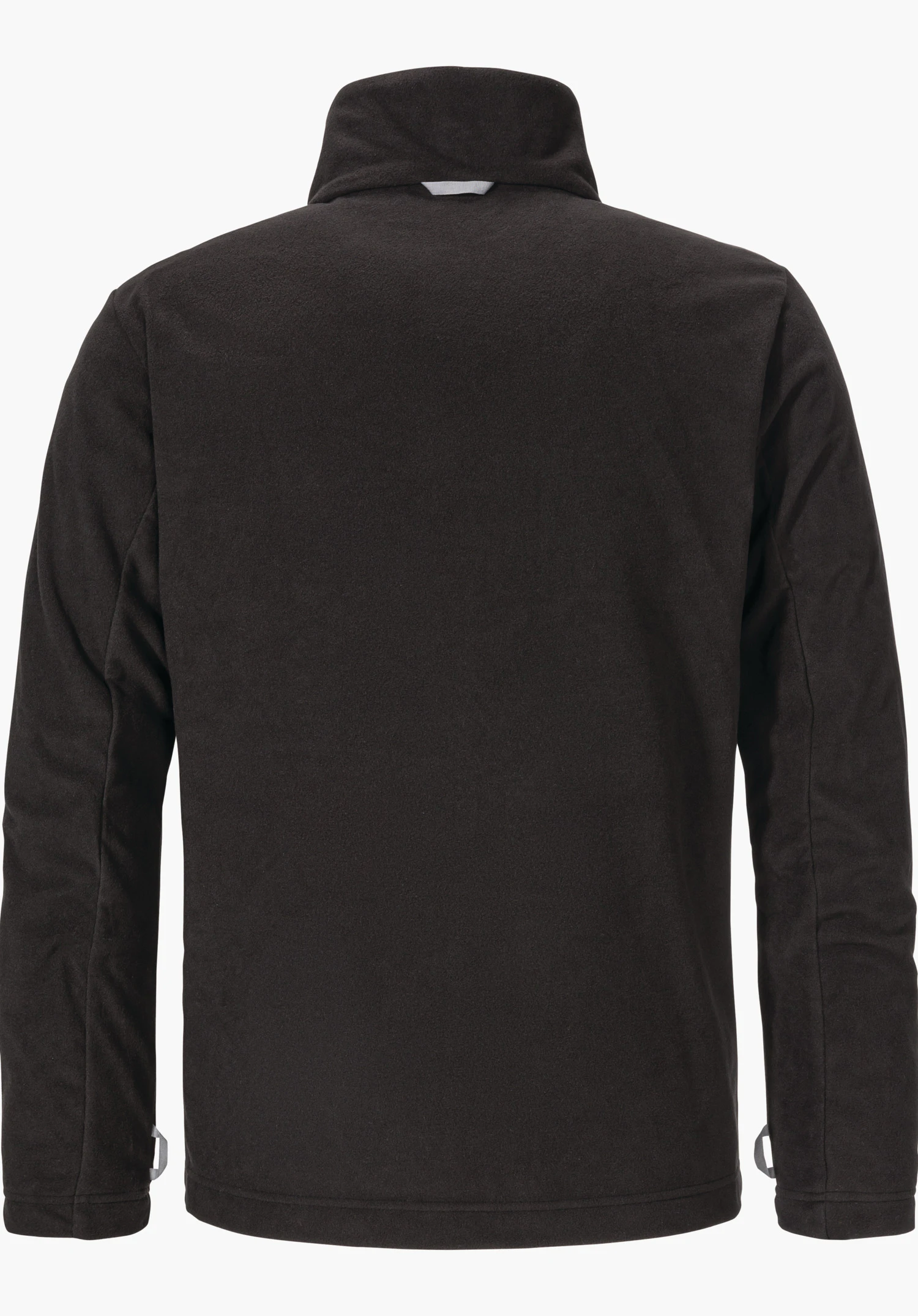 3in1 Jacket Style Okere MNS black jacket, back view: shows upright stand-up collar and long sleeves; laid flat against a white background, smooth and minimal surface.