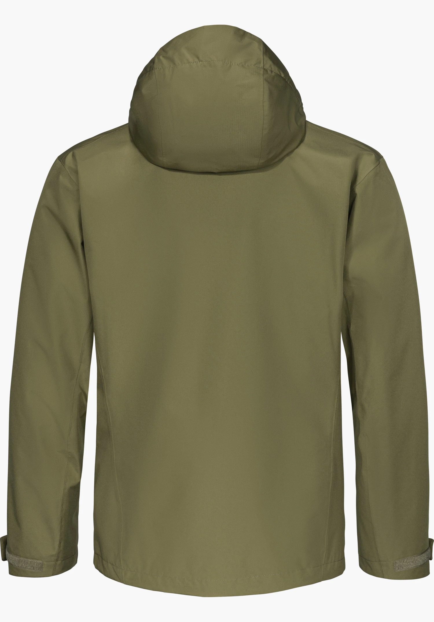3in1 Jacket Style Okere MNS in green, shown from the back with a hood and isolated on a white background.