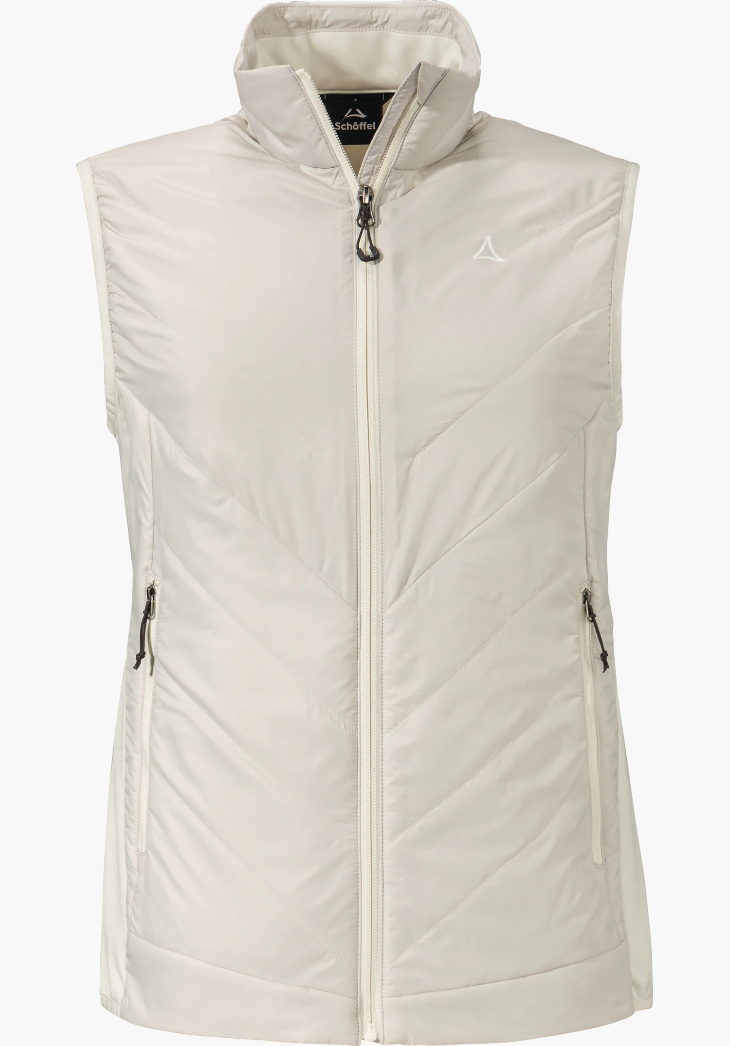 Fleece Jk Style Qutang MNS Zwarte fleecejas met hoog gesloten ritssluiting; twee zijzakken met rits; zwart Schöffel-logo op de linker borst; witte achtergrond.