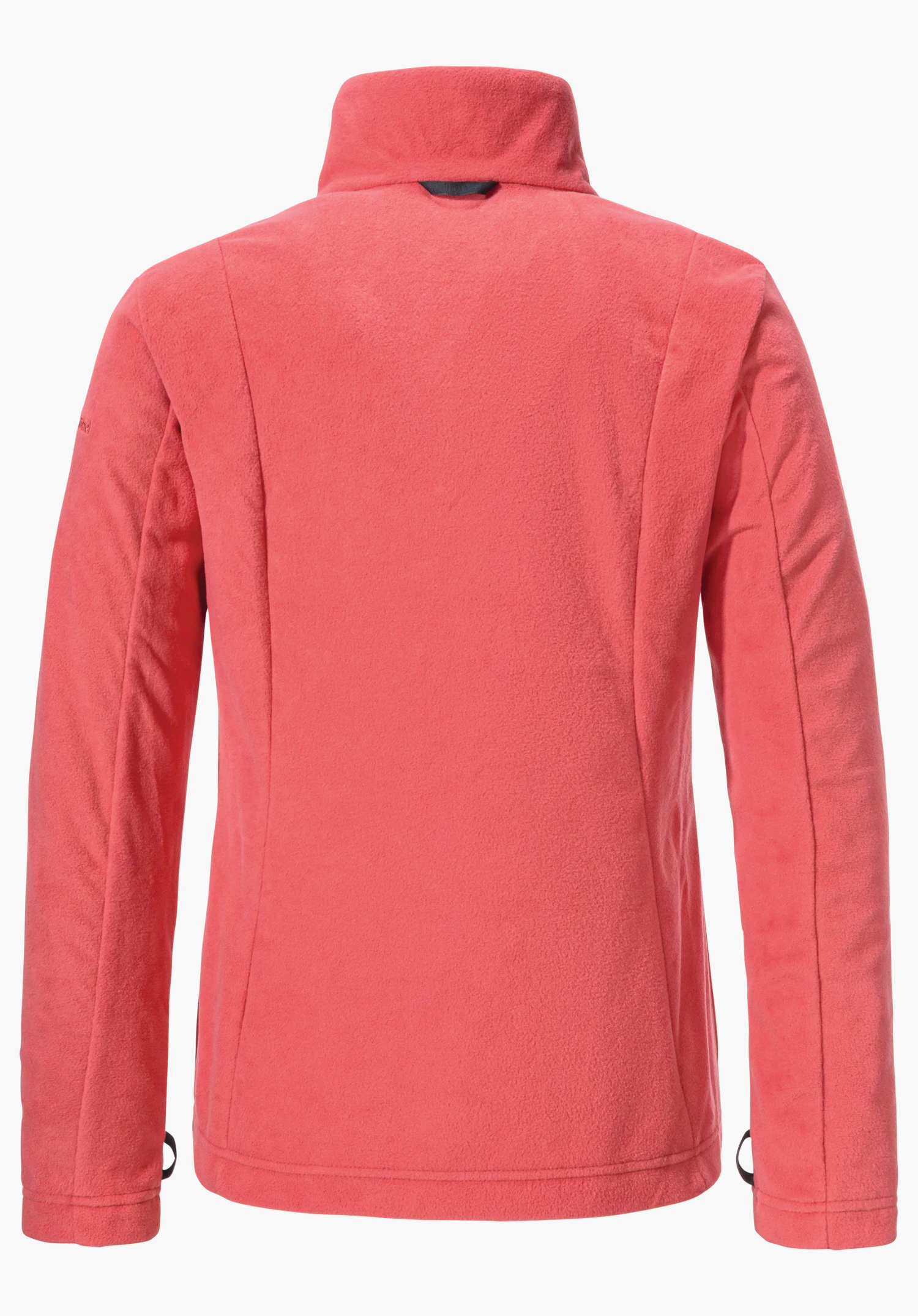 3in1 Jacket Style Okere WMS Fleecejacke hellrot zeigt Rückansicht; Stehkragen, lange Ärmel und taillierte Seitenführung erkennbar; freigestellt vor weißem Hintergrund.