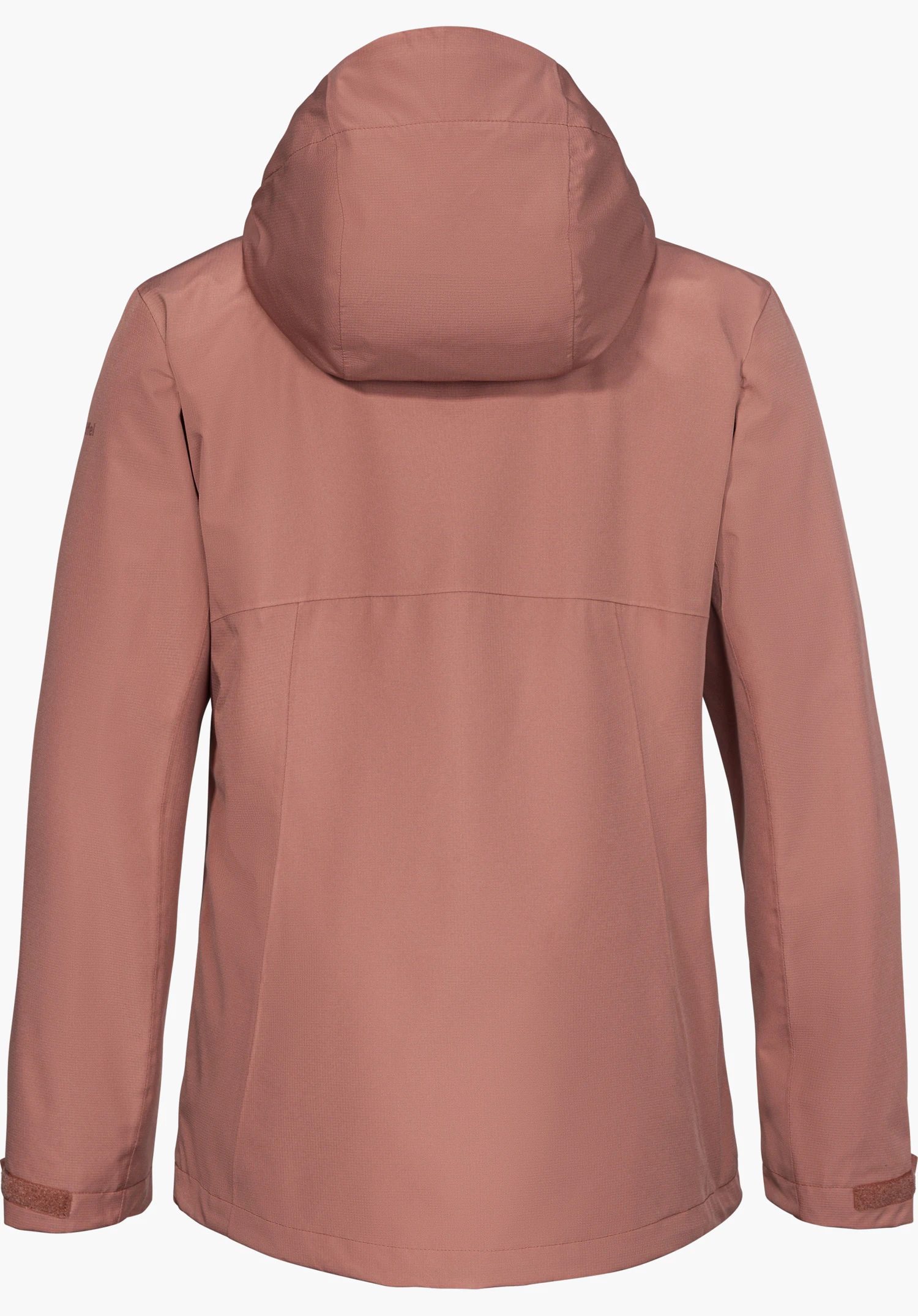 3in 1 Jacket Style Okere WMS in rosa von hin ten mit Kapuze freigestellt vor weißem Hin tergrund.
