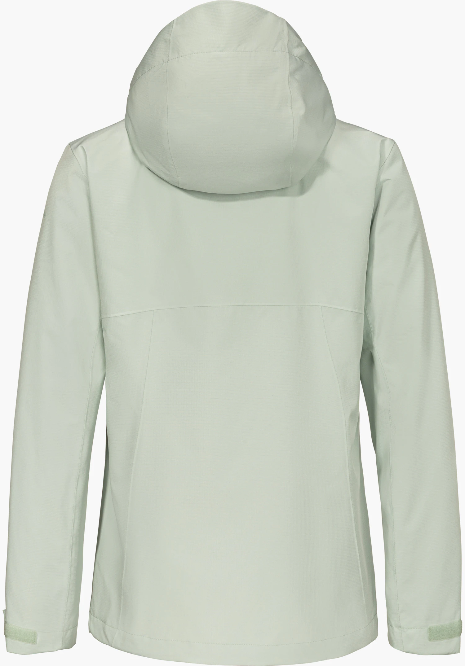 3in1 Jacket Style Okere WMS en vert, vue de dos avec capuche, détourée sur fond blanc.