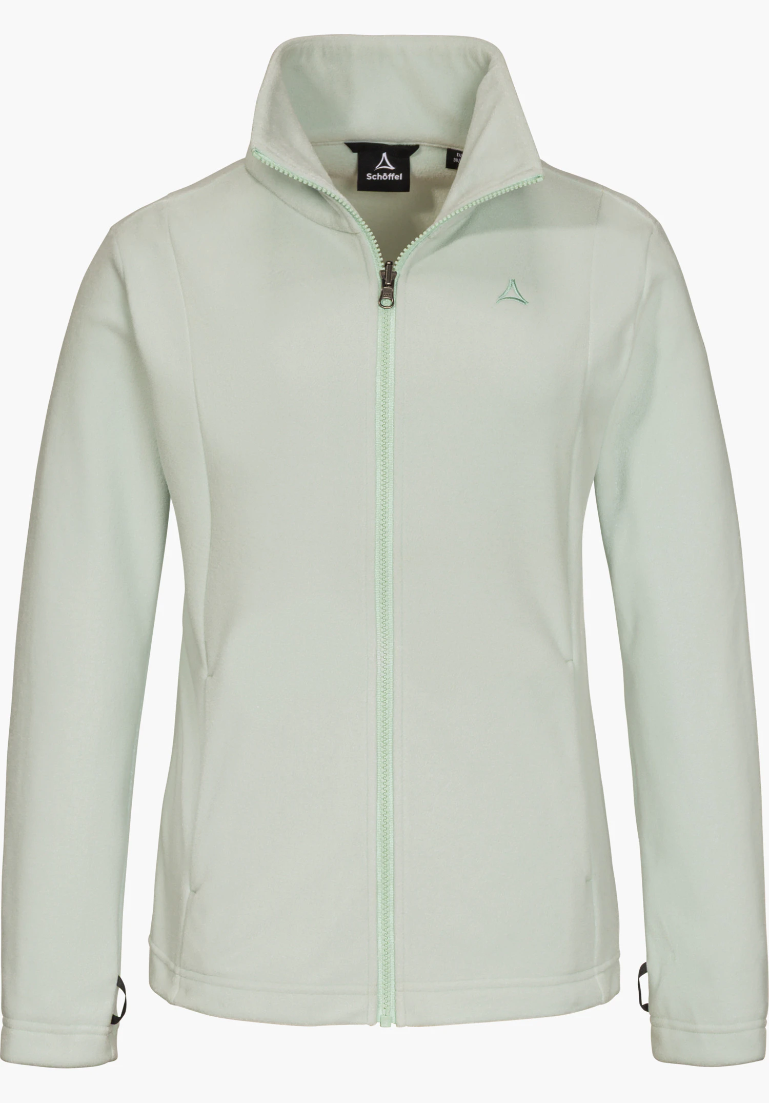 3in1 Jacket Style Okere WMS in grün mit Frontreißverschluss, Stehkragen und sichtbarem Schöffel-Logo freigestellt vor weißem Hintergrund.