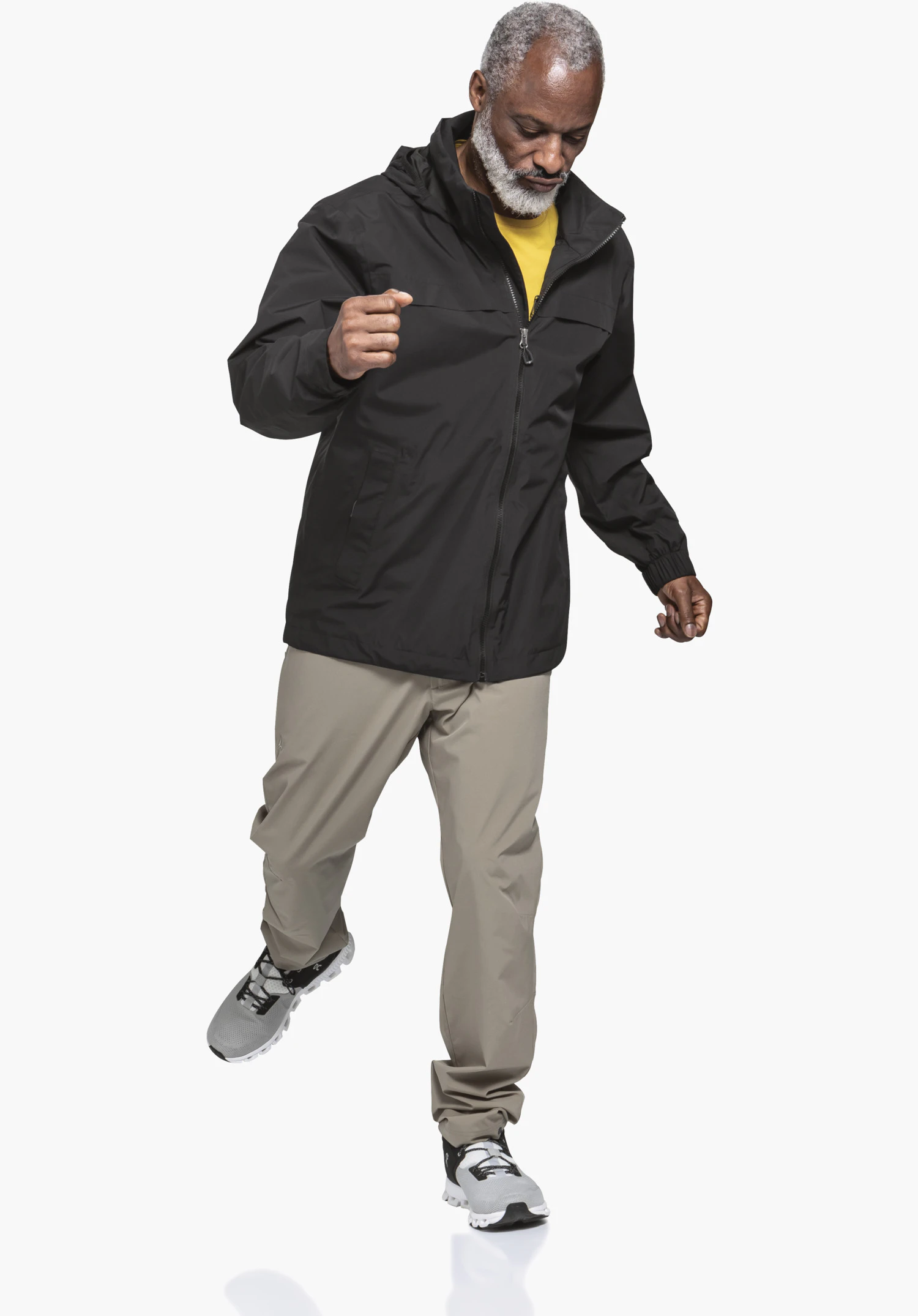 Jacket Style Bohorok MNS zeigt den vorderen Reißverschluss mit metallischem Zipper und die glatte schwarze Stoffstruktur. Nahaufnahme vor weißem Hintergrund.
