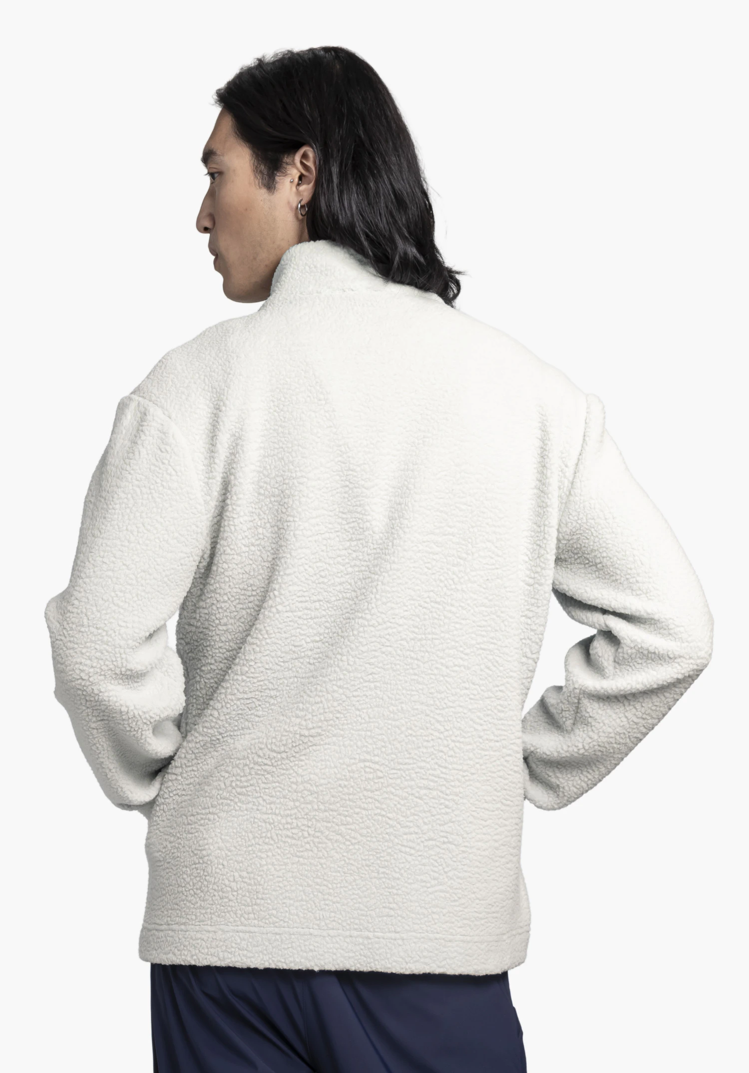 CIRC Fleece Jk Style Purga MNS in the colour natur, shown from the back against a neutral background.