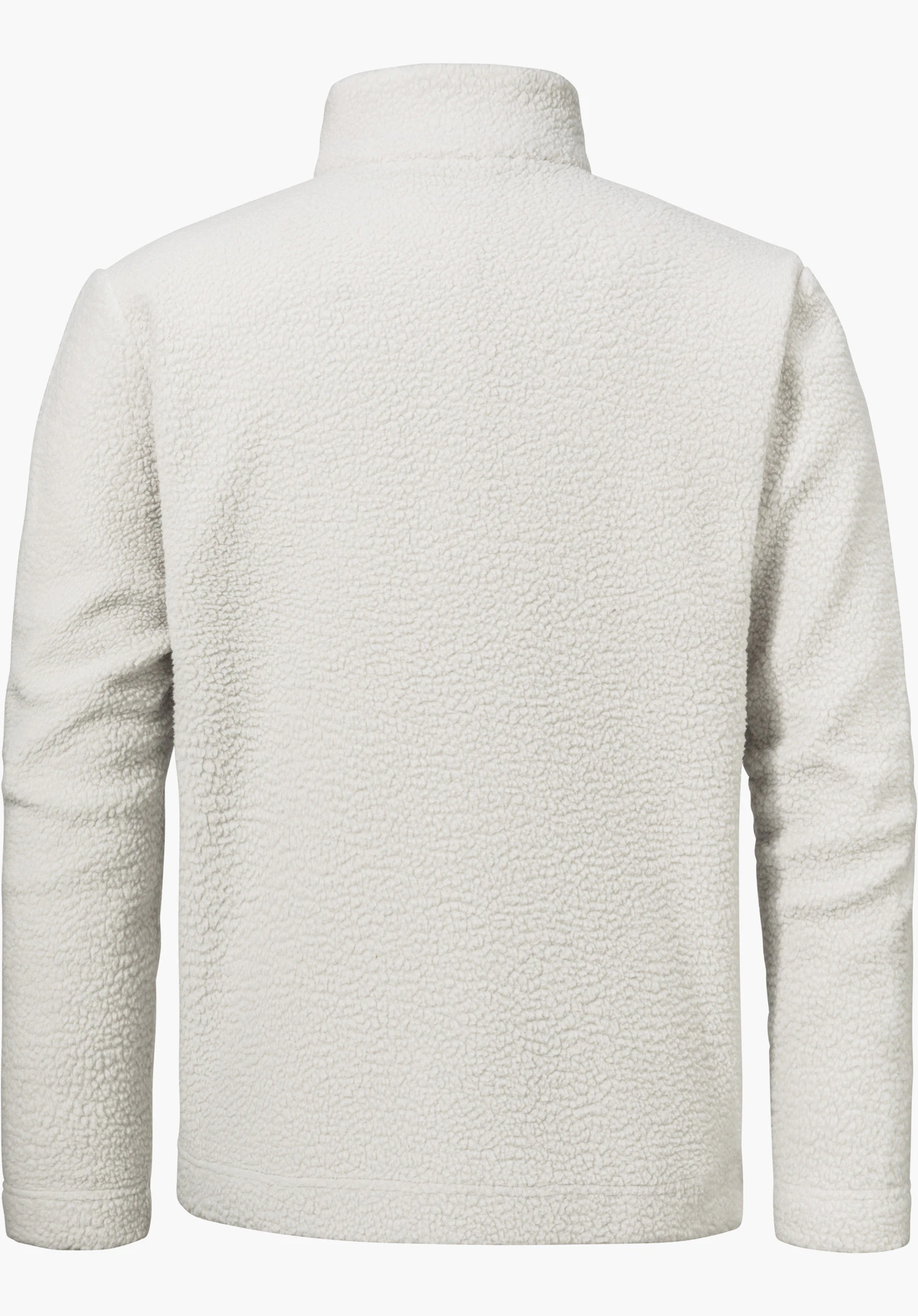 CIRC Fleece Jk Style Purga MNS as a soft fleece jacket in the colour natural shown from the back, isolated on a white background.