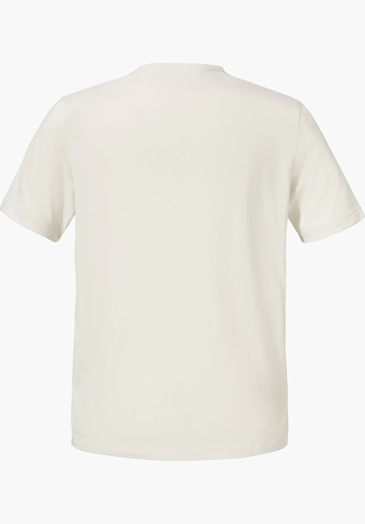 T Shirt Style Collada MNS wit T-shirt, achterkant zichtbaar, plat gepresenteerd, korte mouwen; vrijstaand op neutrale lichtgrijze achtergrond.