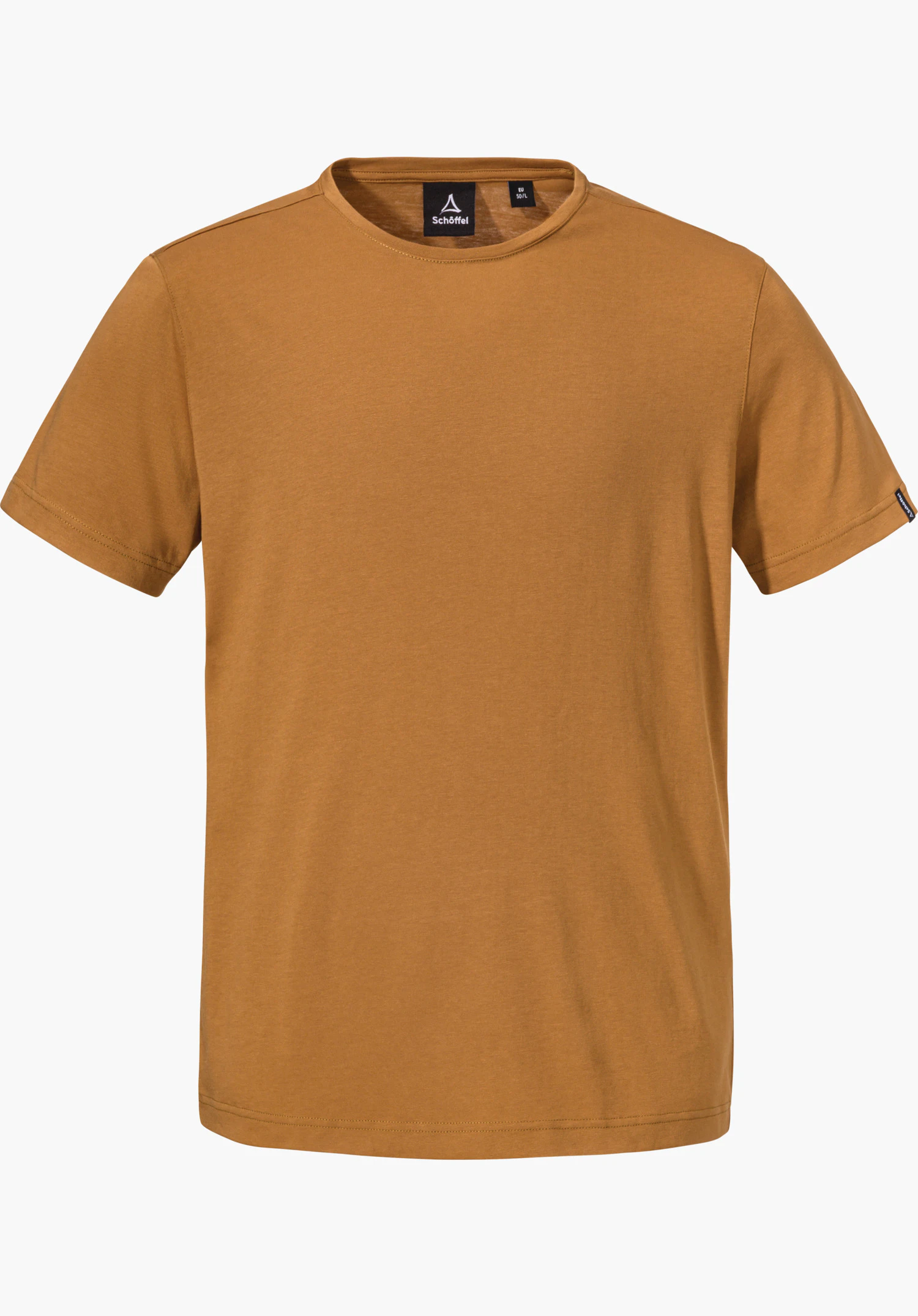 Urban T Shirt Style Collada MNS t-shirt orange à manches courtes, présenté de face; logo Schöffel et inscription « Schöffel » au col; modèle sobre, sur fond blanc.