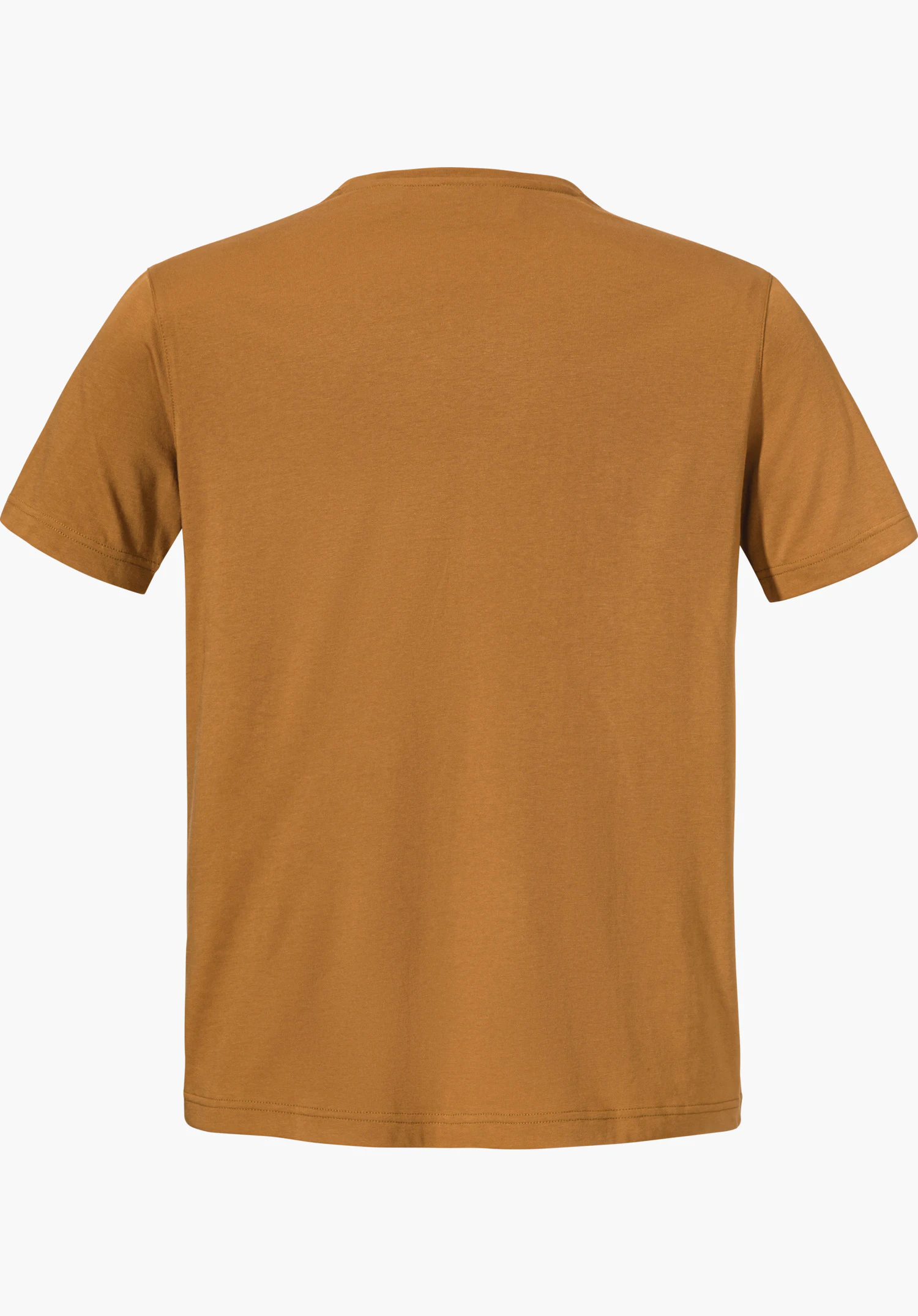 T Shirt Style Collada MNS T-shirt marron clair, vue de dos; à plat, manches courtes, col rond, sur fond blanc simple.