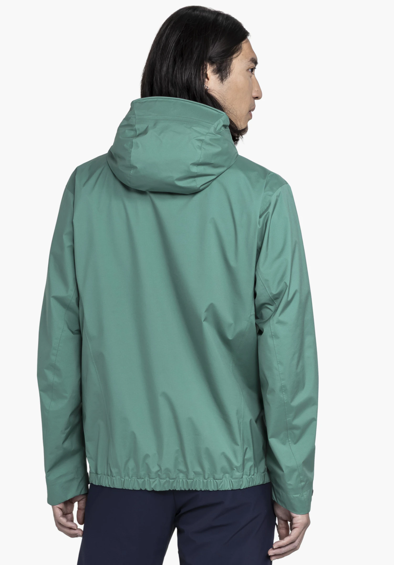 2.5L 3D Jacket Vistdal M in green, worn by a model in a back view against a neutral background.