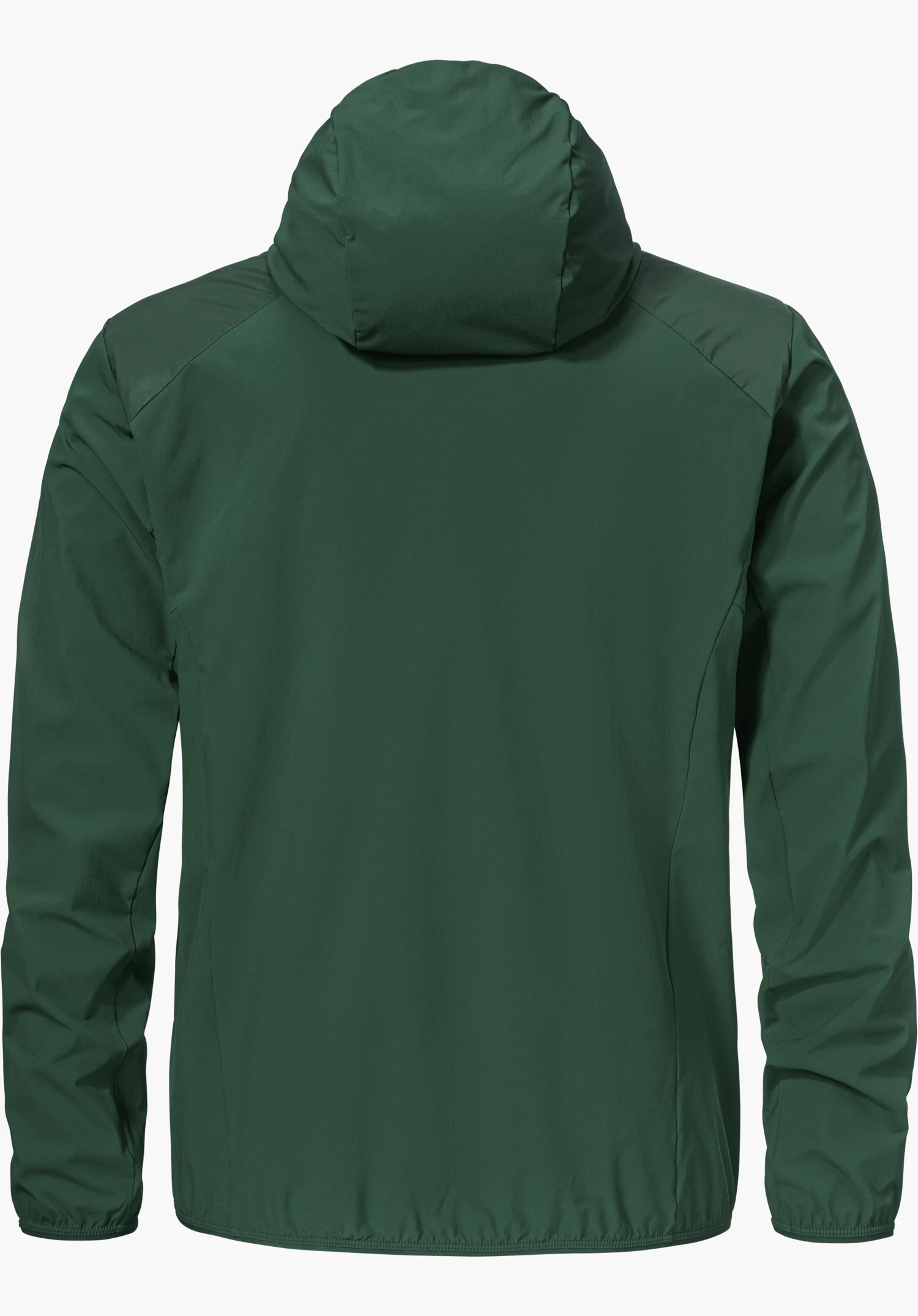 Hybrid Jk Style Blaueis MNS in green shows the back view of the hooded jacket, isolated against a white background.