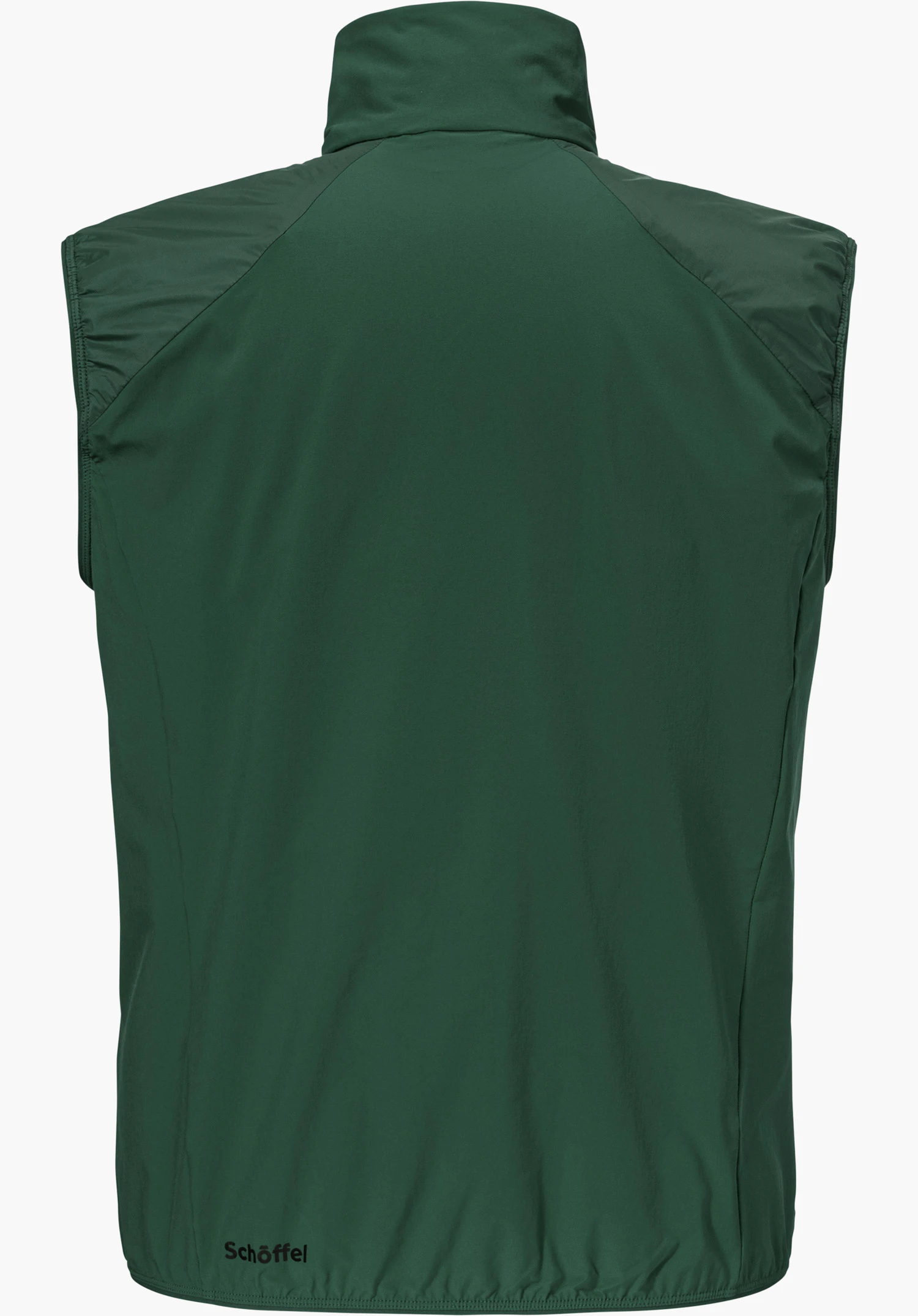 Hybrid Vt Style Blaueis MNS in green showcases the detailed back view with the subtle Schöffel logo at the hem, isolated against a white background.