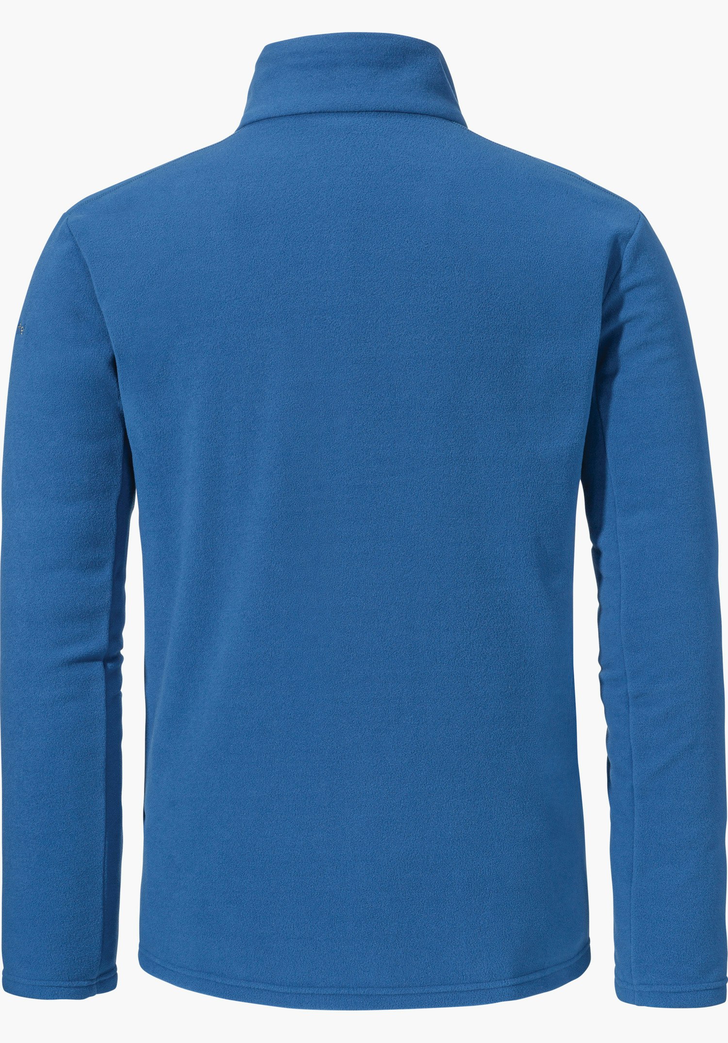 Fleece Jk Style Qutang MNS in blauer Farbe, gezeigt in der Rückansicht, freigestellt vor weißem Hintergrund.