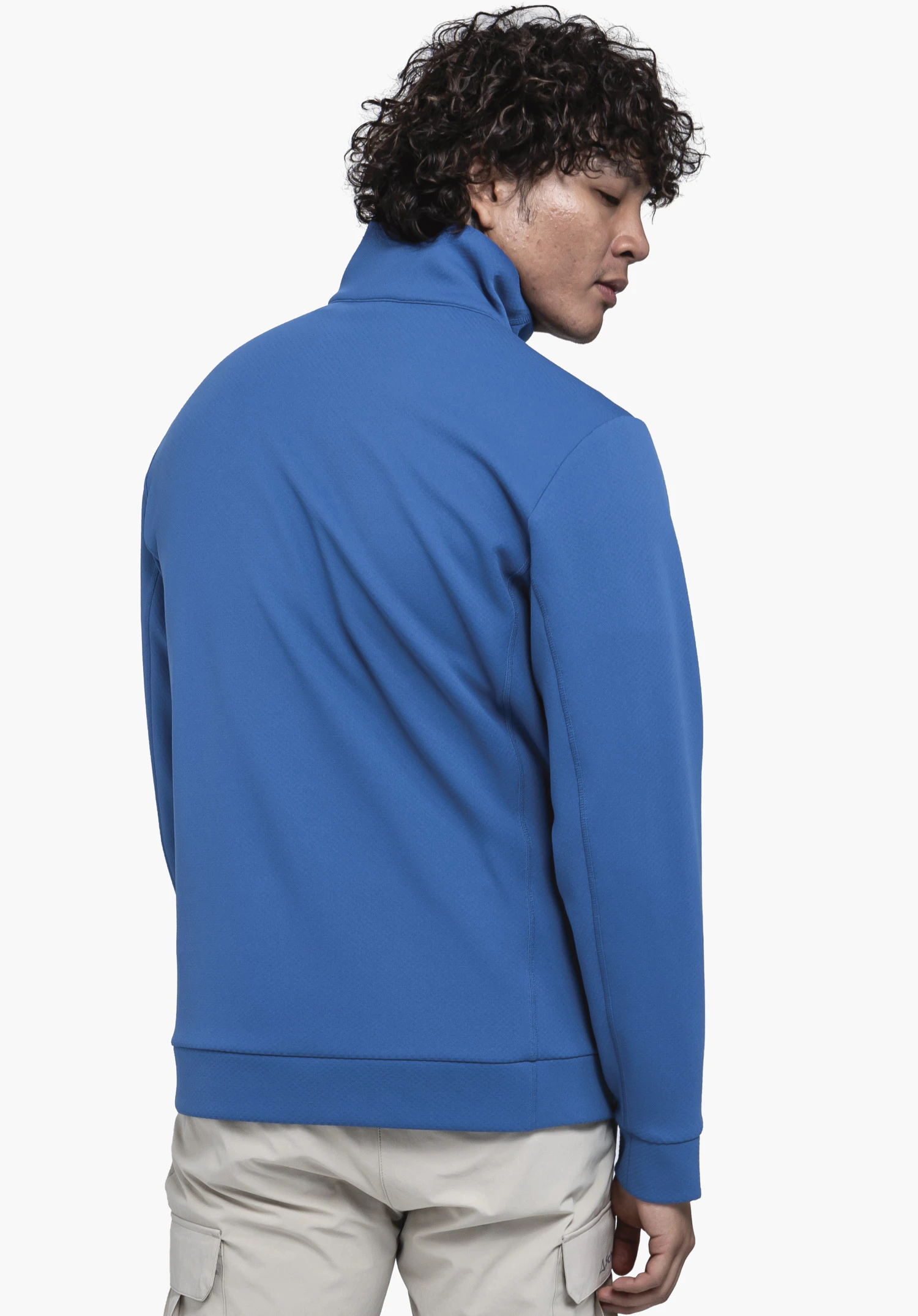 Fleece Jk Style Uriezzo MNS en bleu, présenté de dos sur un mannequin devant un fond neutre.