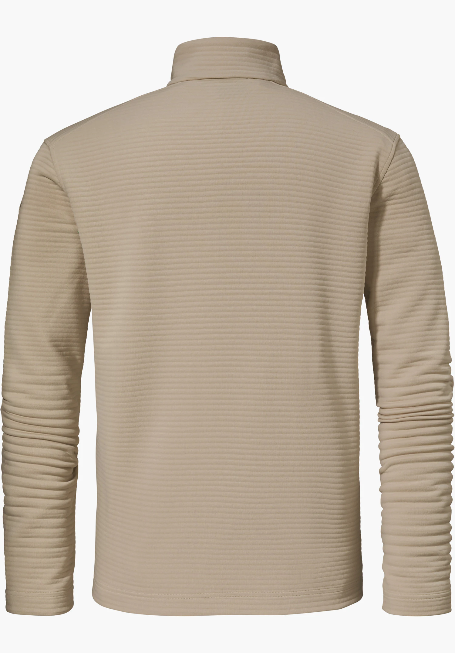 CIRC Fleece Jk Style Smue MNS en beige en vue de dos avec une fine structure côtelée et un col montant, détouré sur fond blanc.
