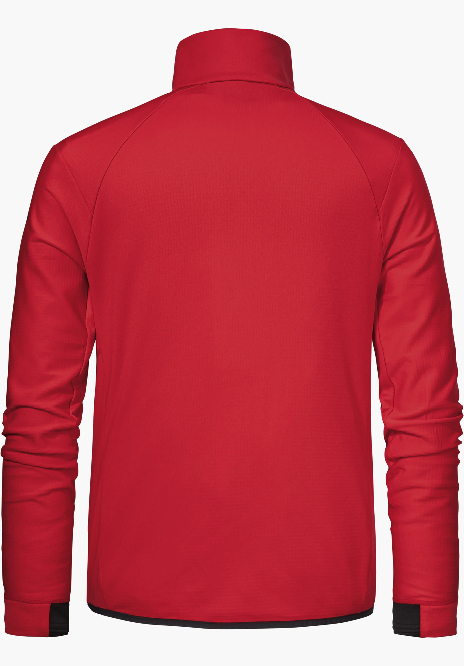 Fleece Jkt Style Blaueis MNS in Rot präsentiert sich in der Rückansicht mit Stehkragen und schwarzen Abschlüssen als wärmende Schicht für kalte Tage, freigestellt vor weißem Hintergrund.