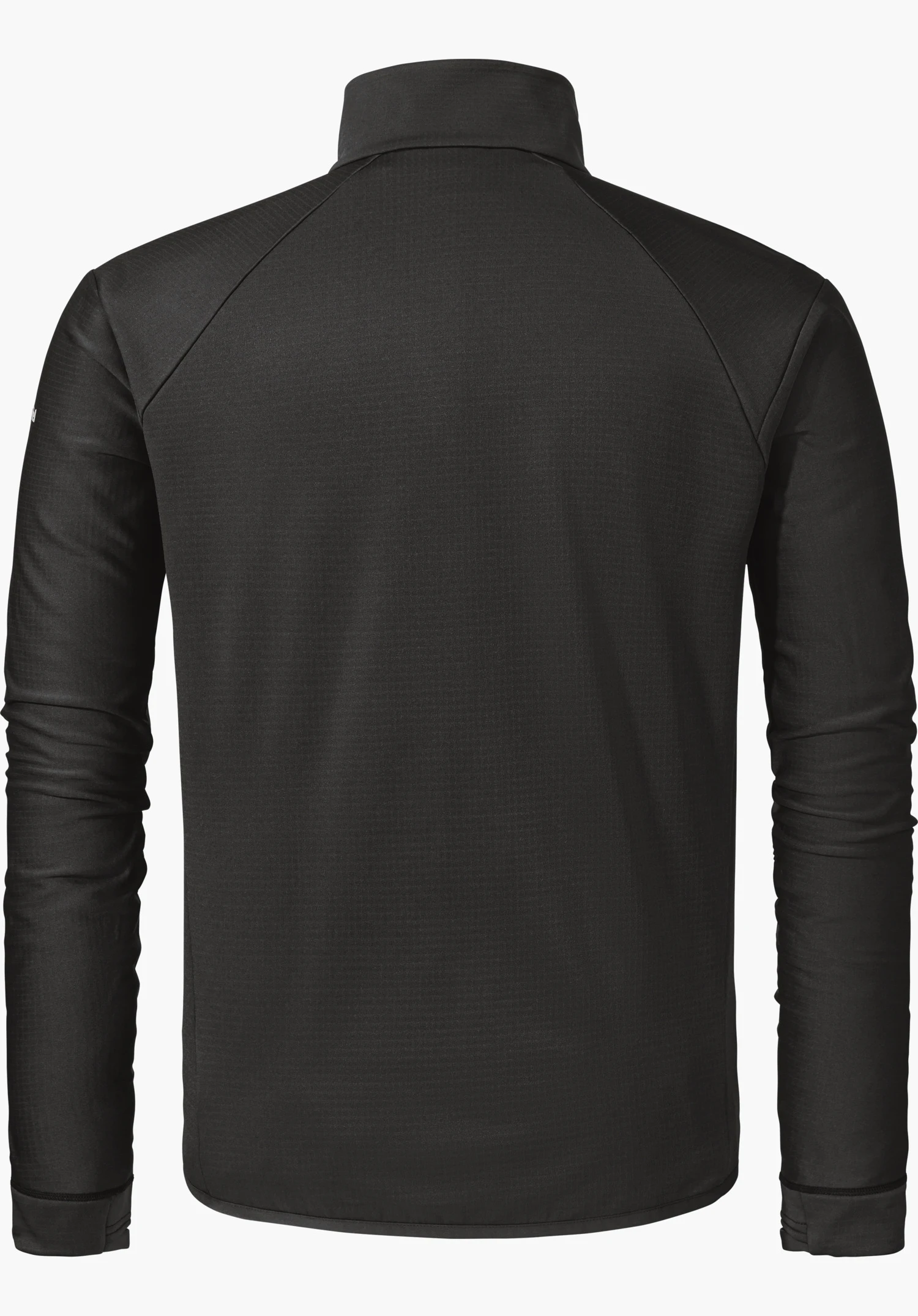 Fleece Jkt Style Blaueis MNS shown from the back in black, isolated on a white background.