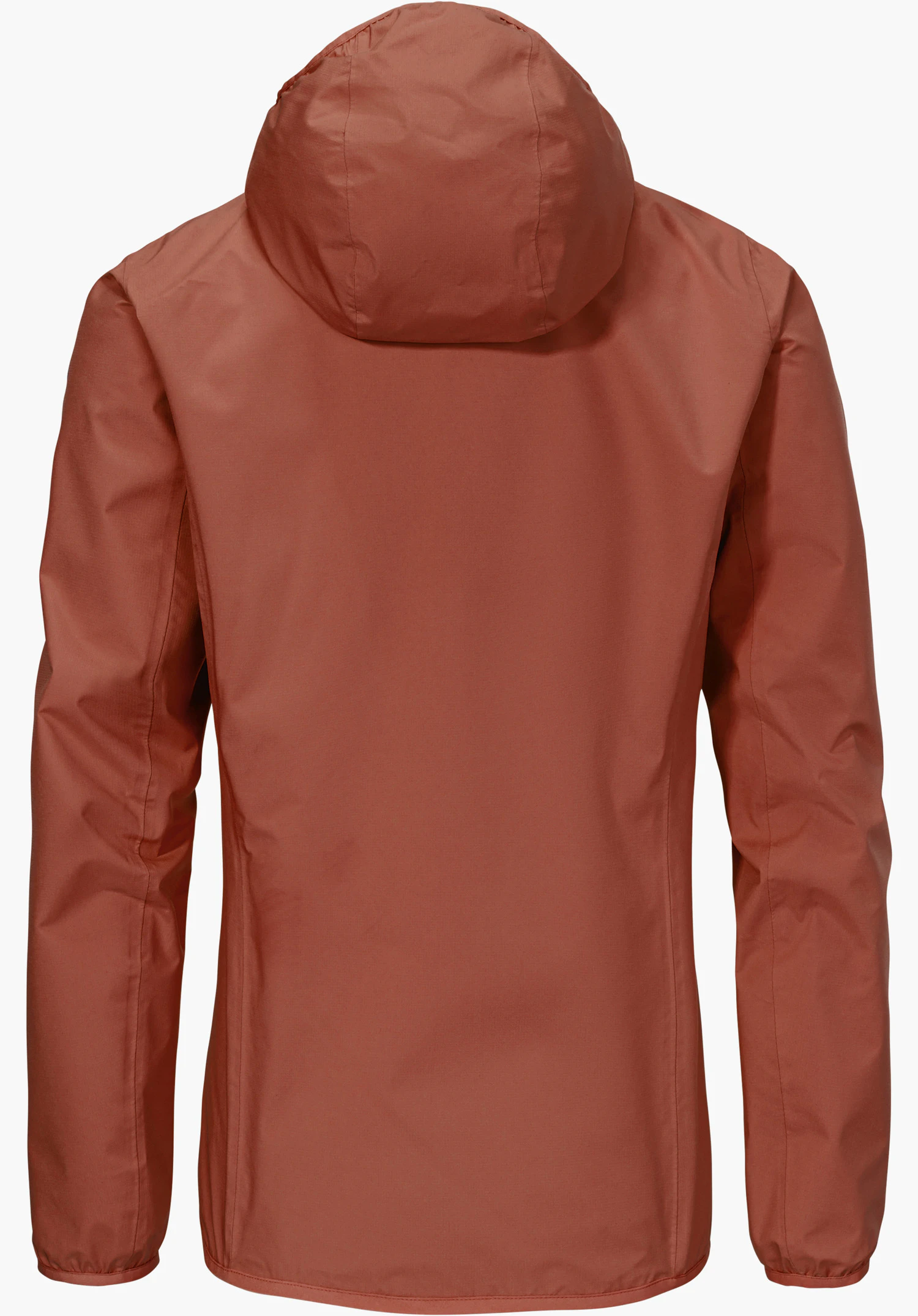 Jacket Style Migandi WMS in red shows the back view with a hood, isolated on a white background.