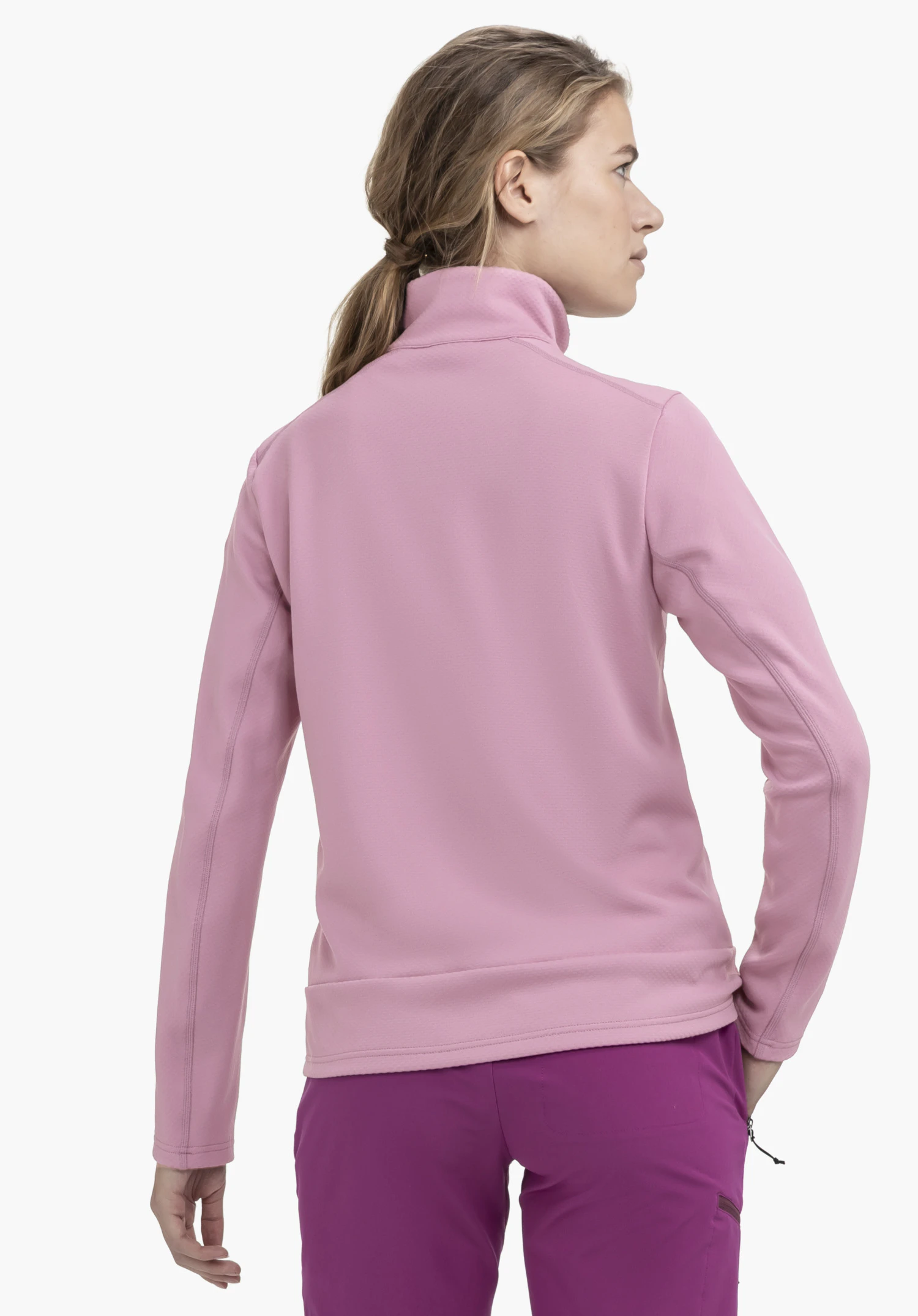 Fleece Jk Style Uriezzo WMS worn by a model in a back view. She models the pink jacket, standing slightly to the side against a neutral background.
