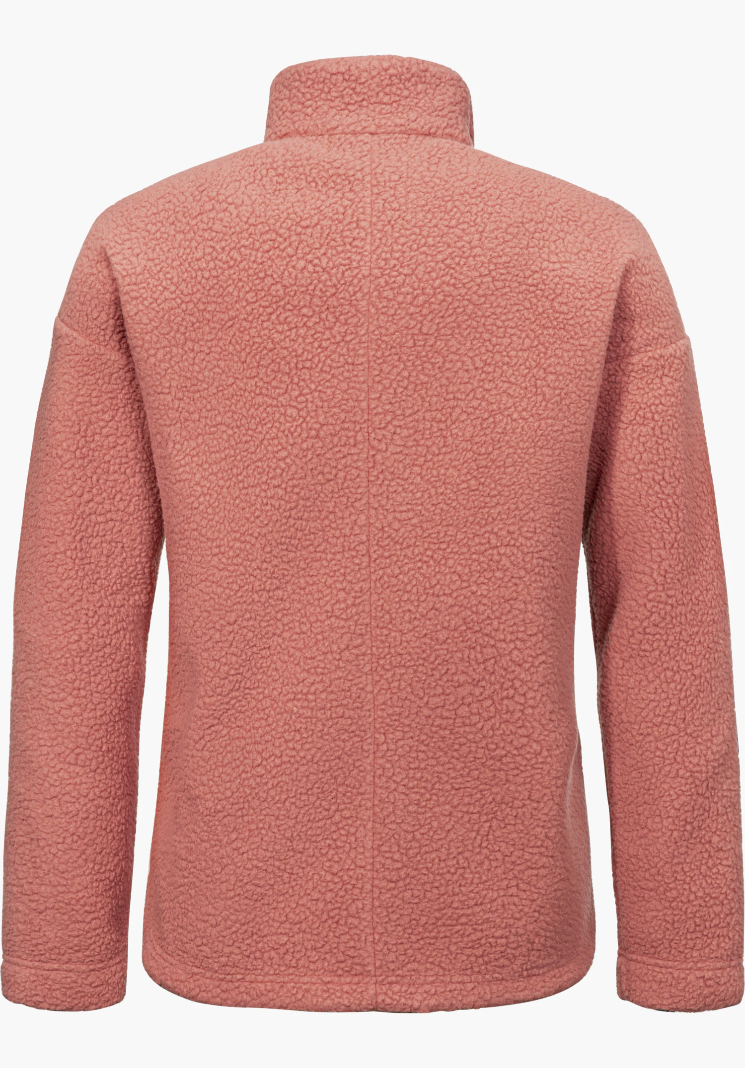 CIRC Fleece Jk Style Purga WMS Sherpa-fleece in roze, achteraanzicht, vrijstaand op een witte achtergrond.