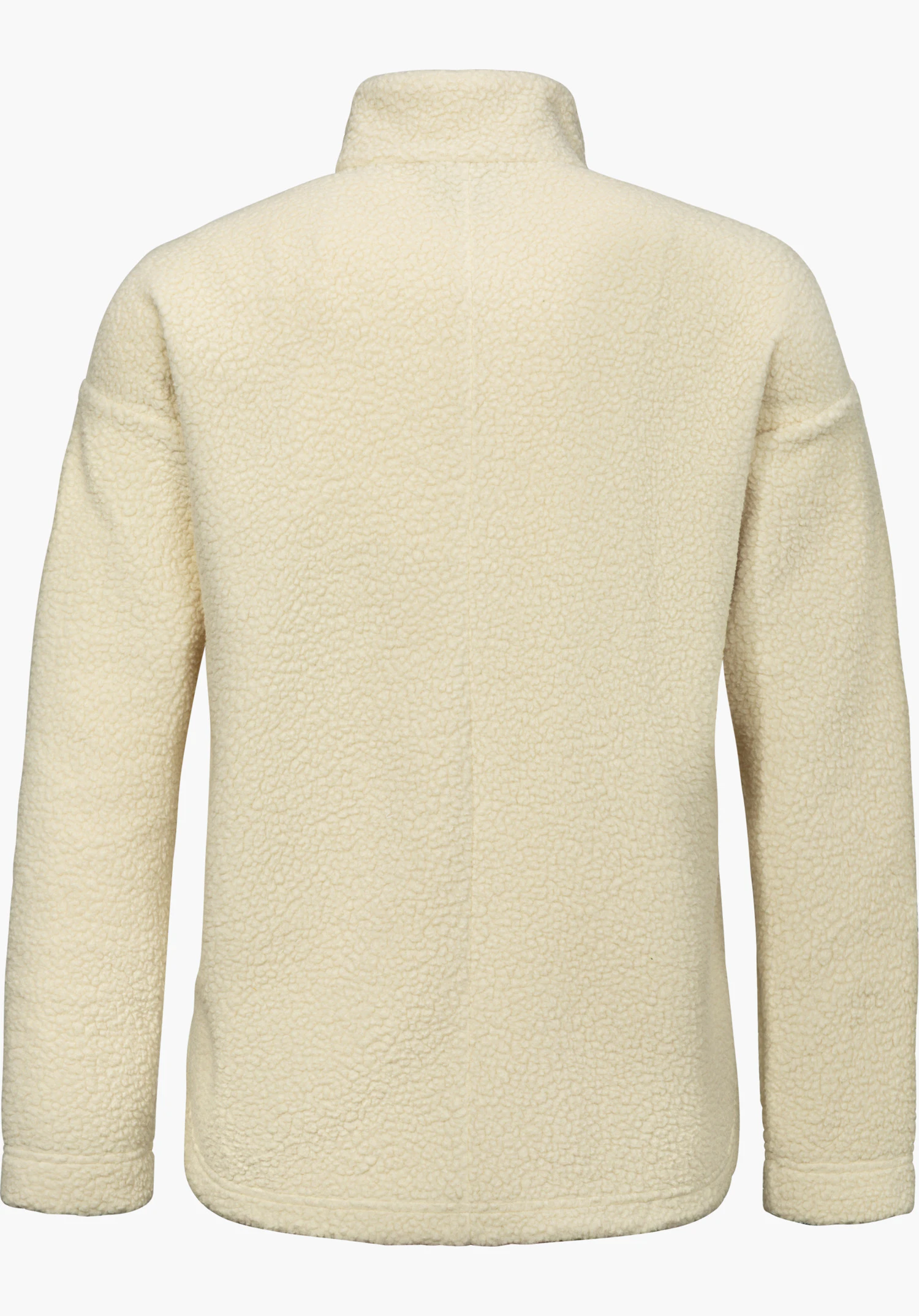 CIRC Fleece Jk Style Purga WMS Sherpa-fleece in beige, achteraanzicht, vrijstaand op een witte achtergrond.