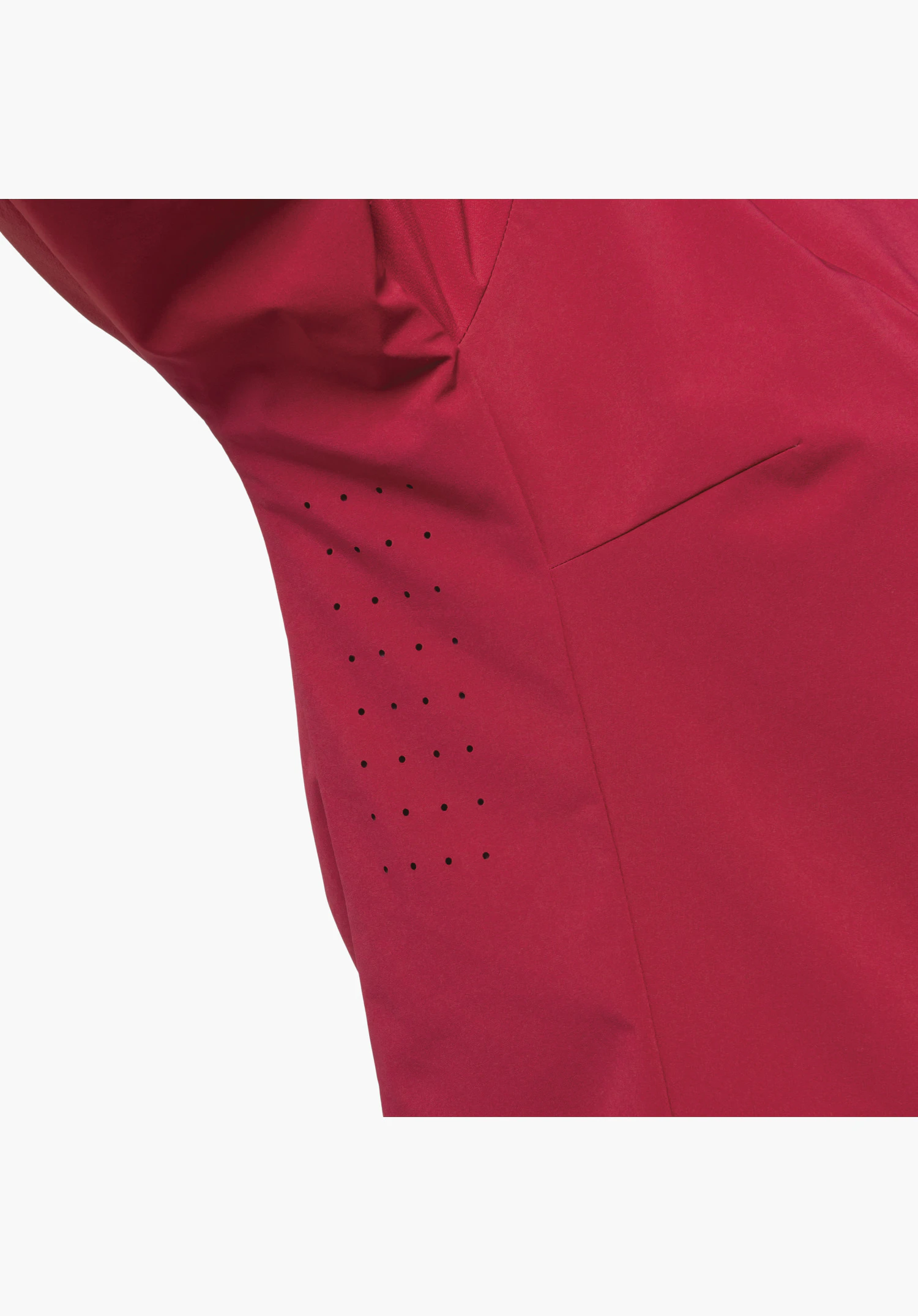 Hybrid Jk Style Mamry WMS showing fine, grid-arranged ventilation holes in the red fabric, as a close-up against a white/neutral background.