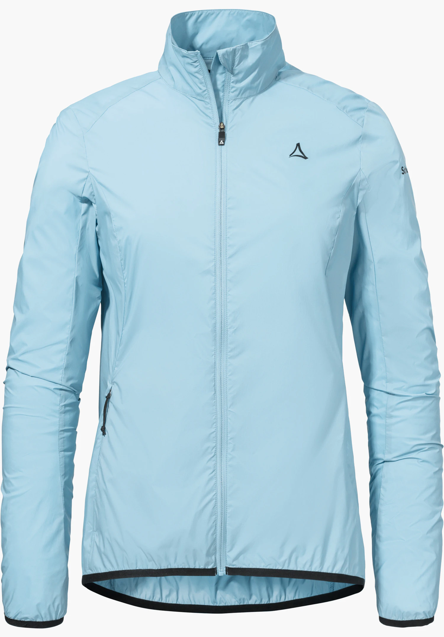 Jacket Style Cannobio WMS in blue, featuring a full-length zip, stand-up collar and Schöffel logo on the left chest, isolated against a white background.