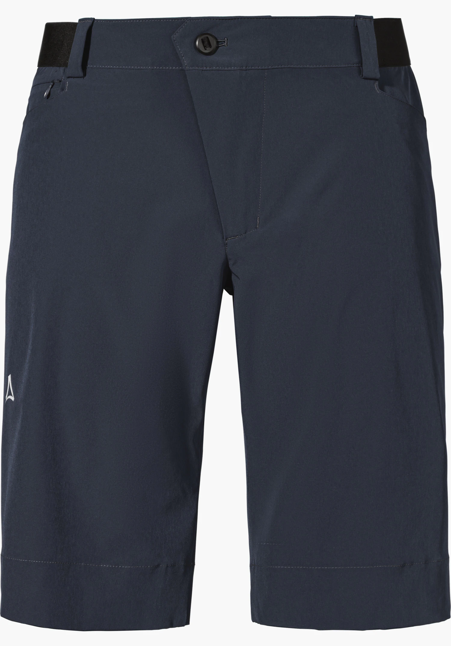 Shorts Style Keitele MNS in blue with a button fastening and the Schöffel logo, isolated against a white background.