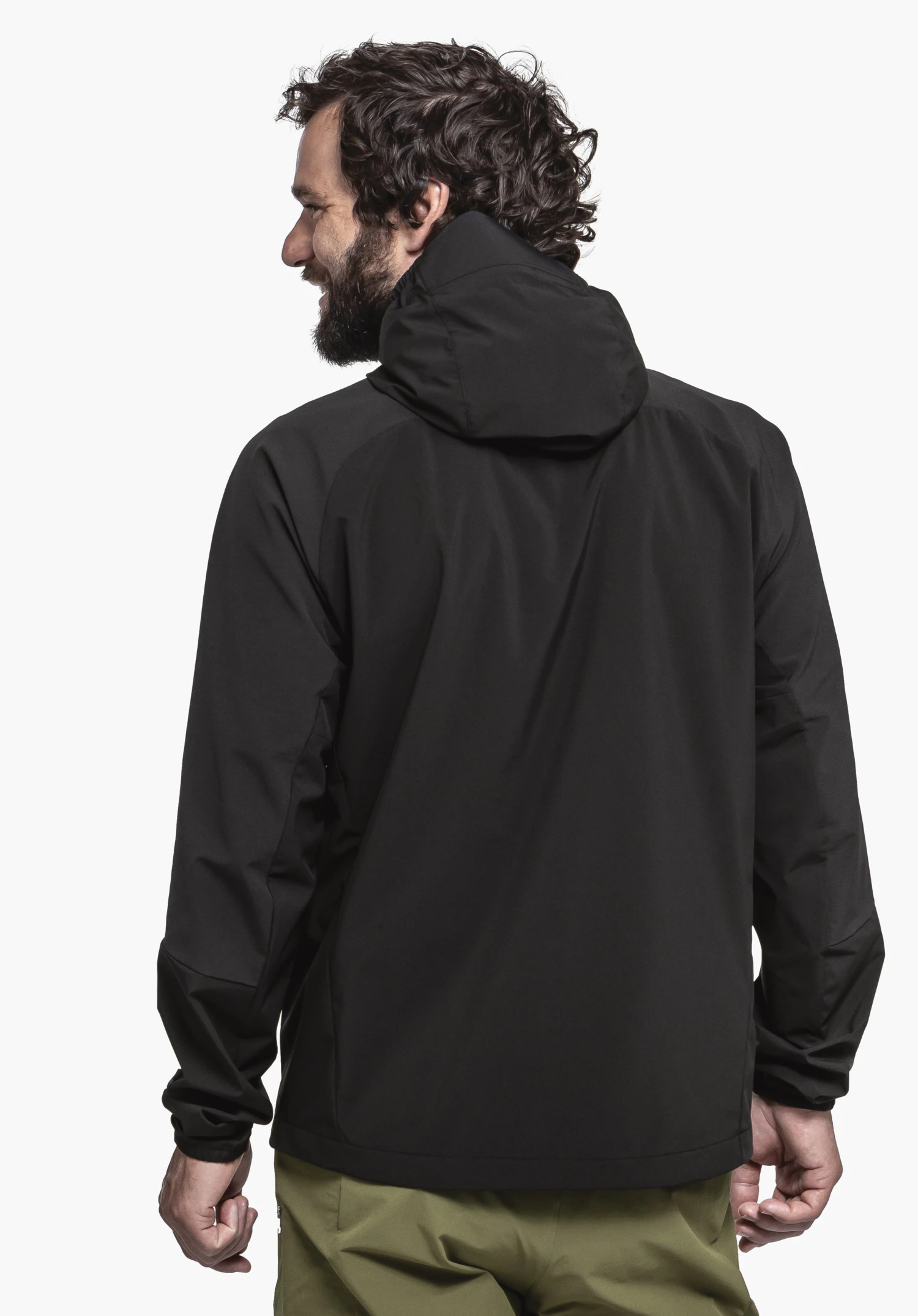 Hybrid Jk Style Mamry MNS in black. The model is shown from a back view against a neutral background, highlighting the fit and design of the jacket.