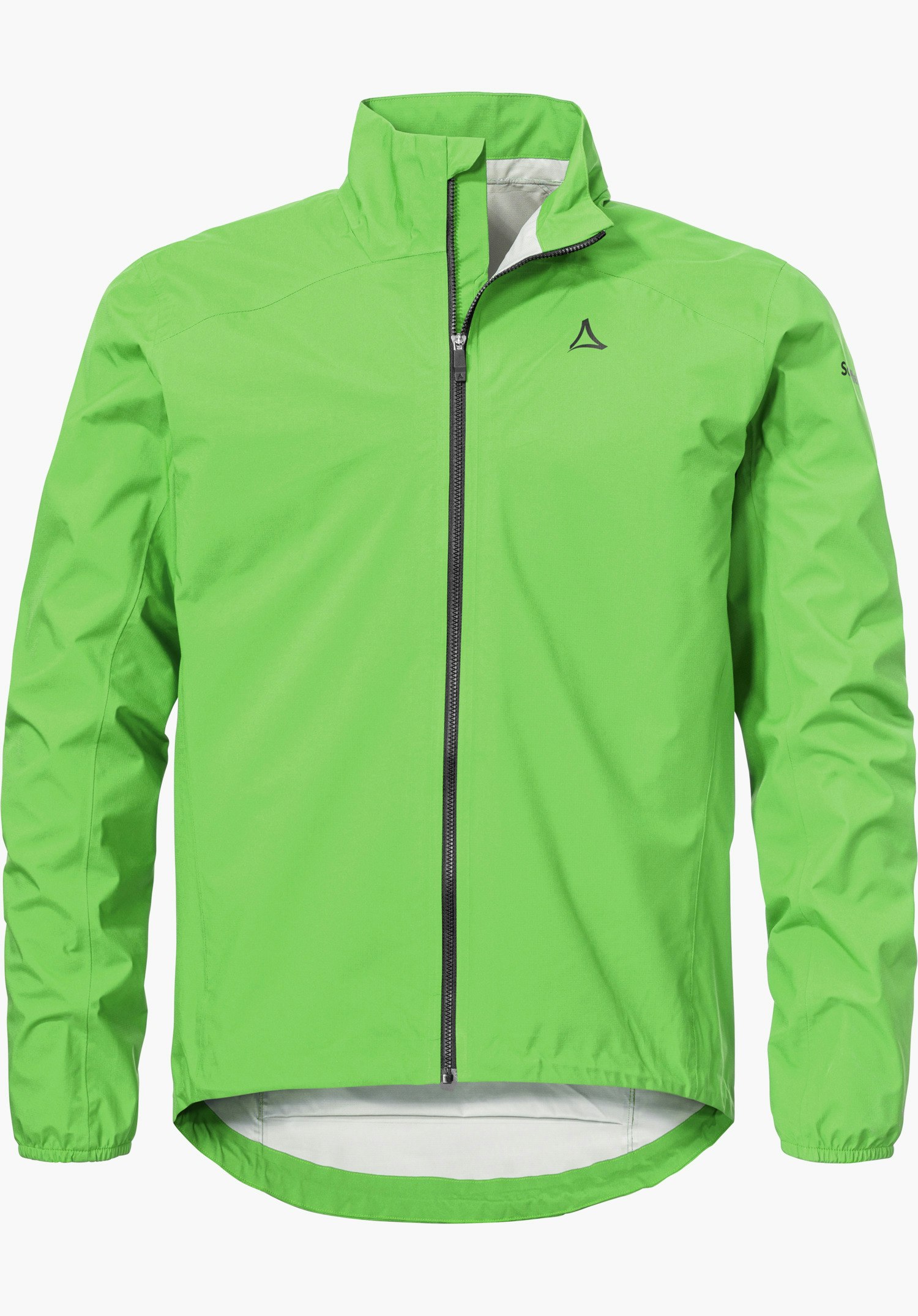 Jacket Style Lurbek MNS in Grün mit schwarzem Reißverschluss und Schöffel-Logo auf der linken Brust, freigestellt vor weißem Hintergrund.