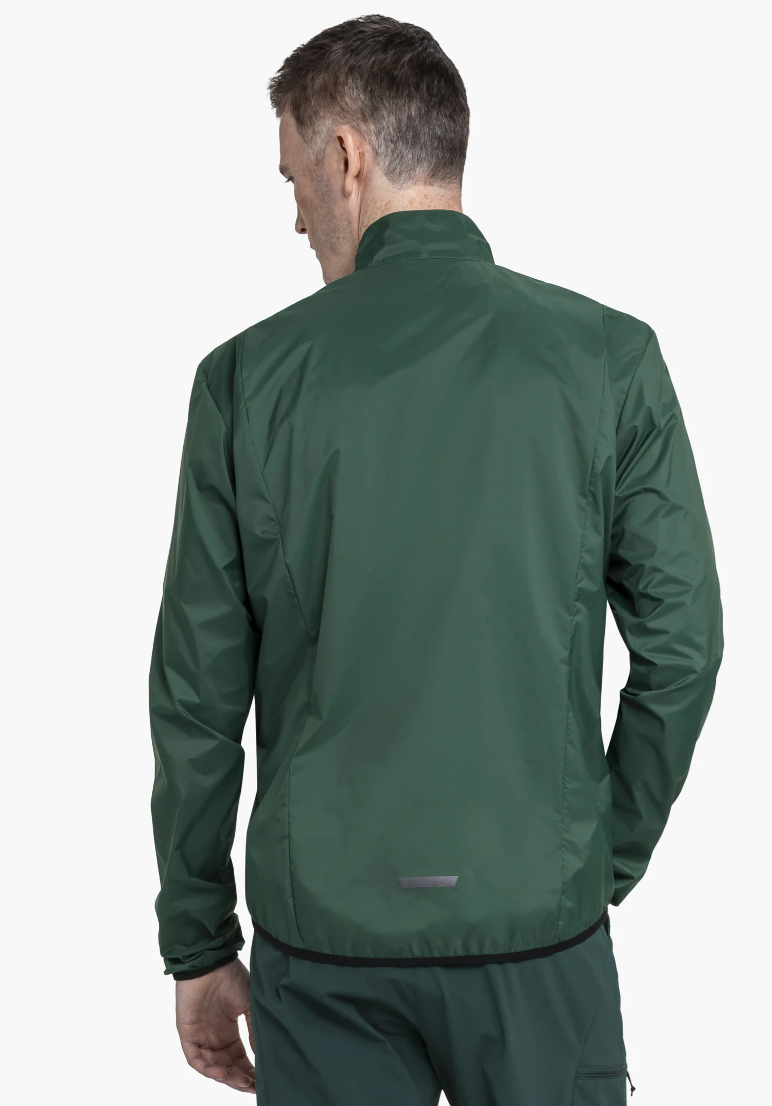 Jacket Style Cannobio MNS in green, viewed from the back against a neutral background.