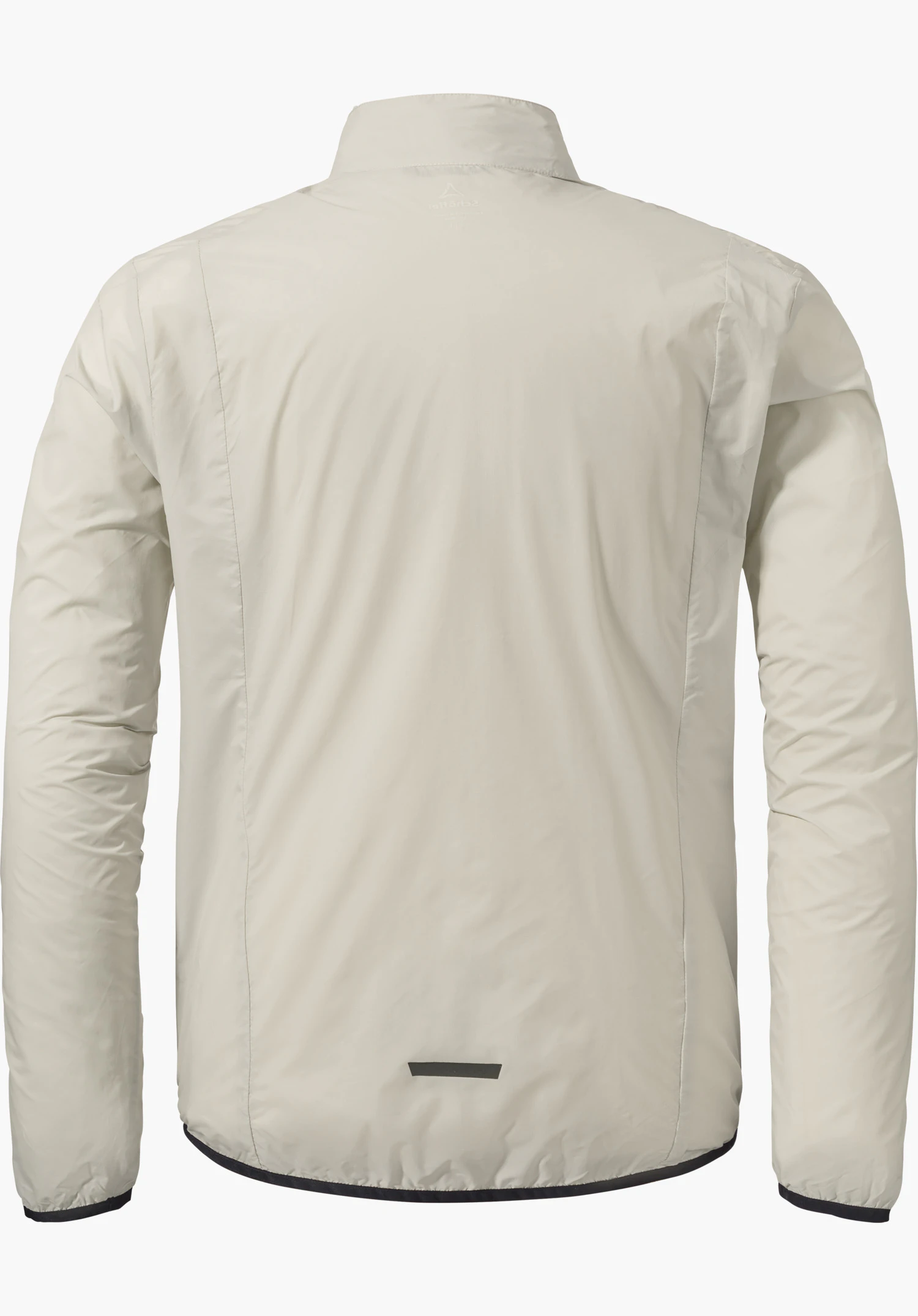 Jacket Style Cannobio MNS in the colour natural, showing the back view with a visible Schöffel logo on the collar, isolated on a white background.