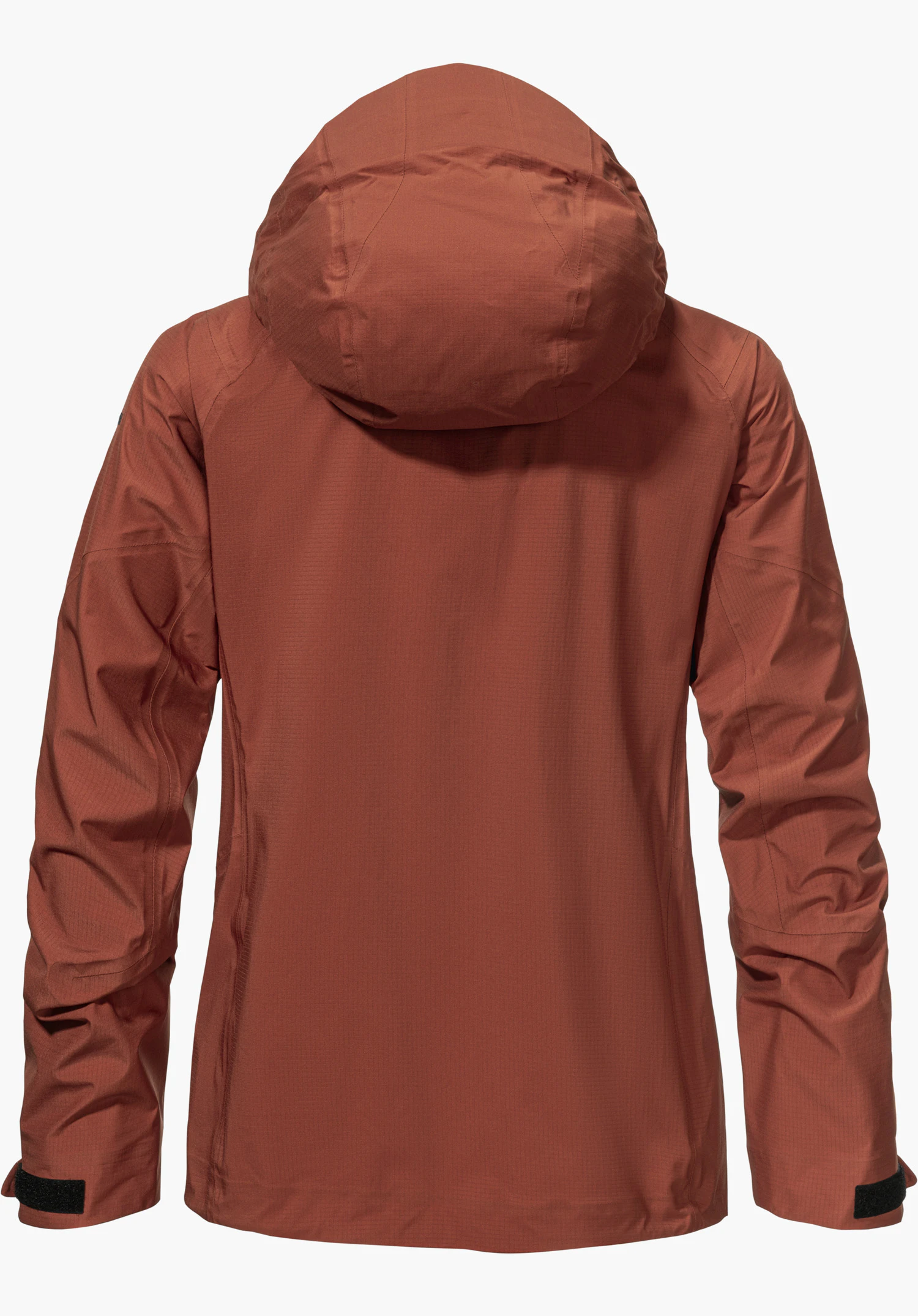 Jacket Style Blaueis WMS in red, shown from the back with a hood, isolated on a white background.