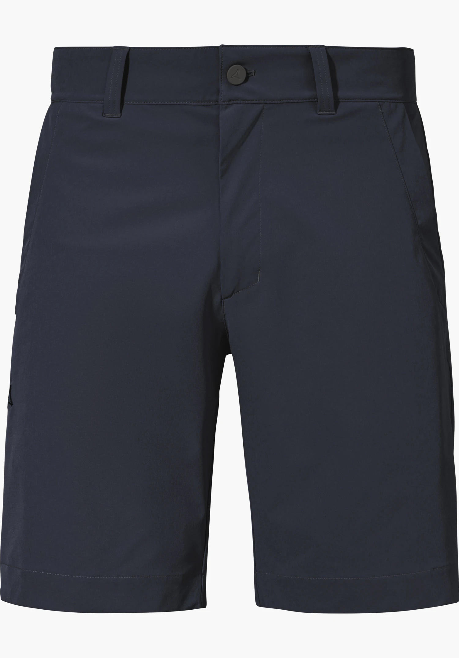 Shorts Style Gharra MNS in blue with belt loops and the Schöffel logo on the button, isolated on a white background.